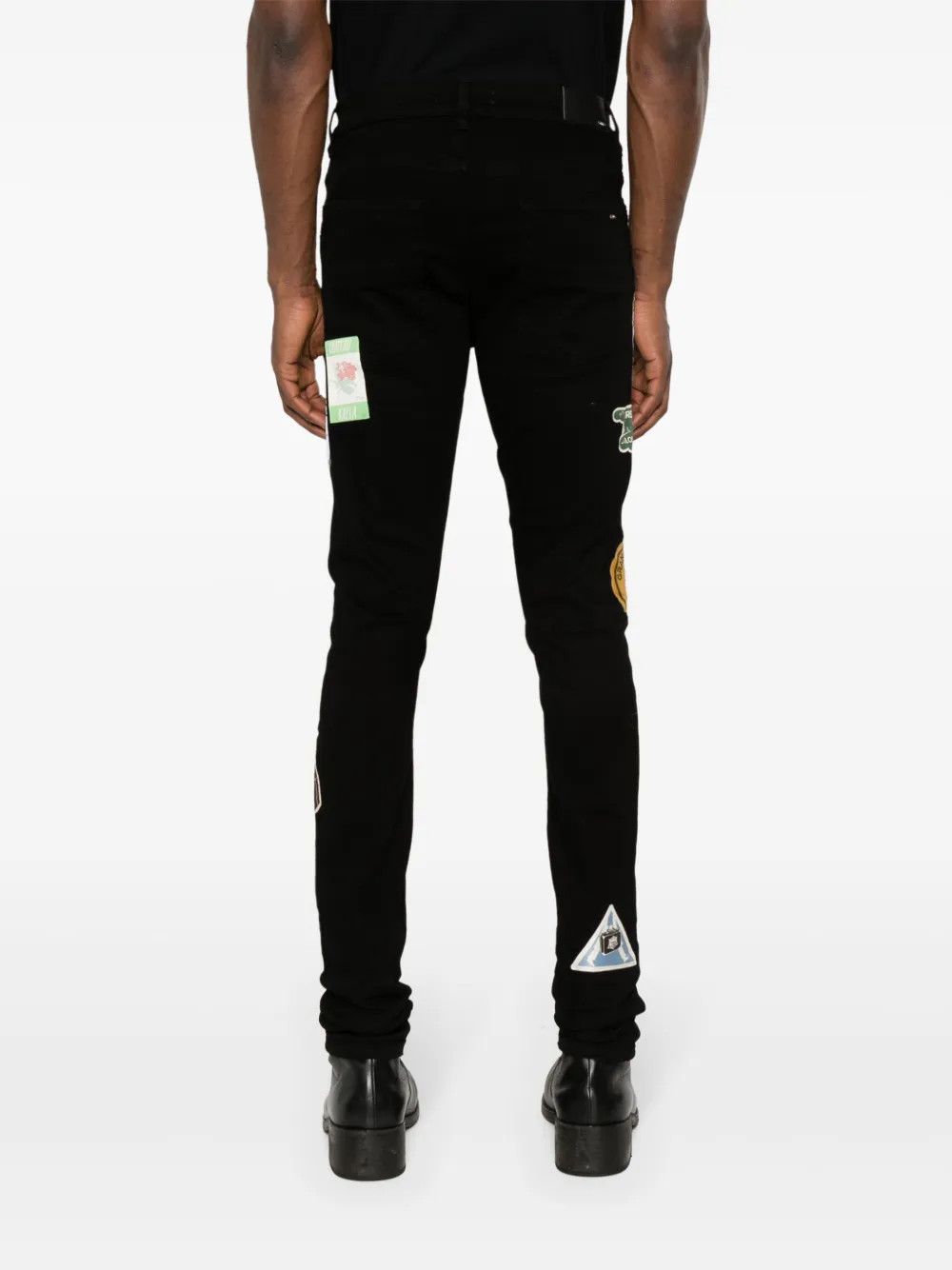 Amiri o1mle0426 Travel Patch Repair Jeans in Black Size US 31 - 4 Thumbnail