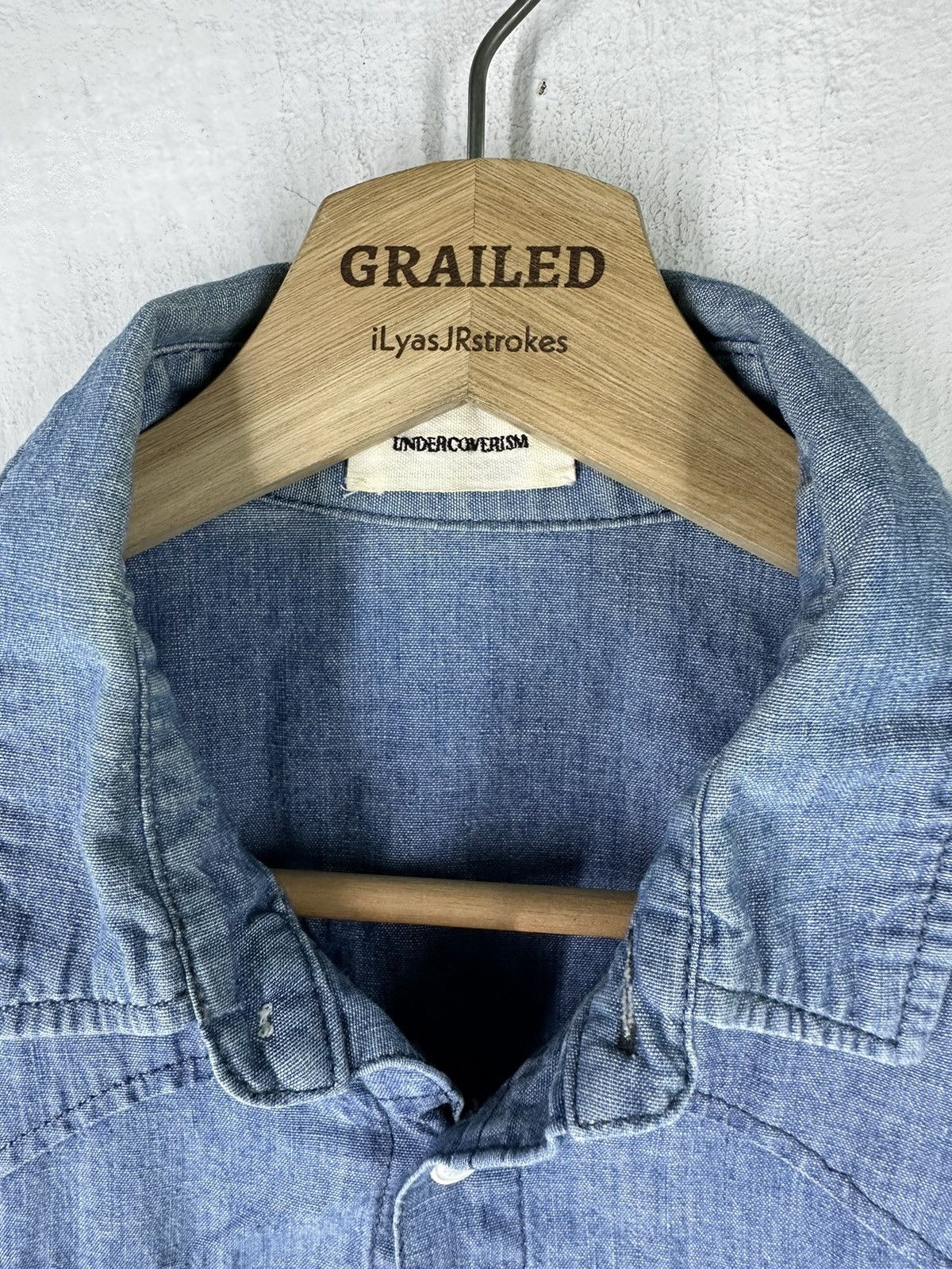 Undercover Vintage Undercoverism Denim Long Sleeve Collar Tee Size US S / EU 44-46 / 1 - 18 Thumbnail