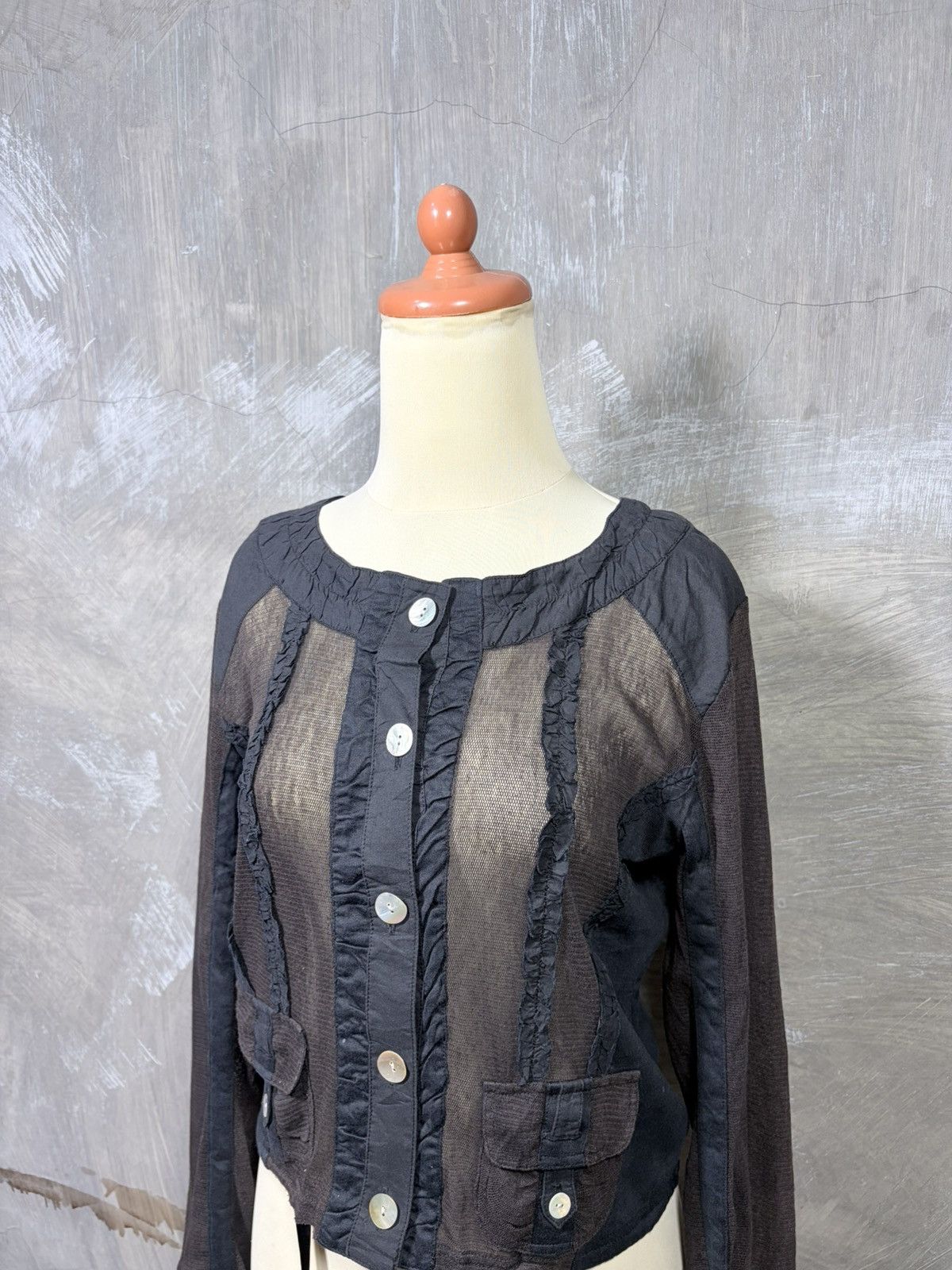 Le Grande Bleu (L.G.B.) Y2K Japanese Women Mesh Outer Tops Size M / US 6-8 / IT 42-44 - 2 Thumbnail