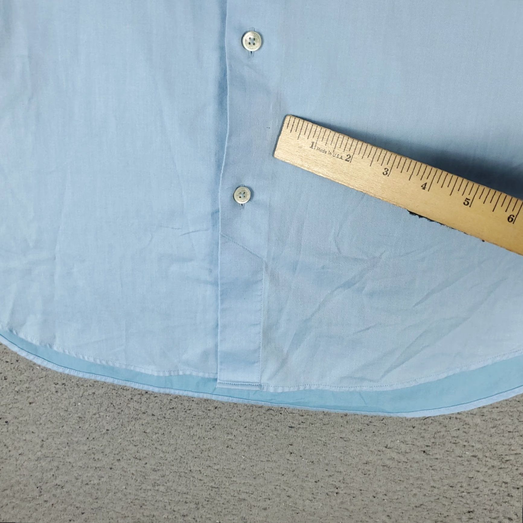 BUGATCHI Bugatchi Uomo Shirt 16.5 Light Blue Shaped Fit Dress Button Up Long Sleeve Mens Size 42R - 3 Thumbnail