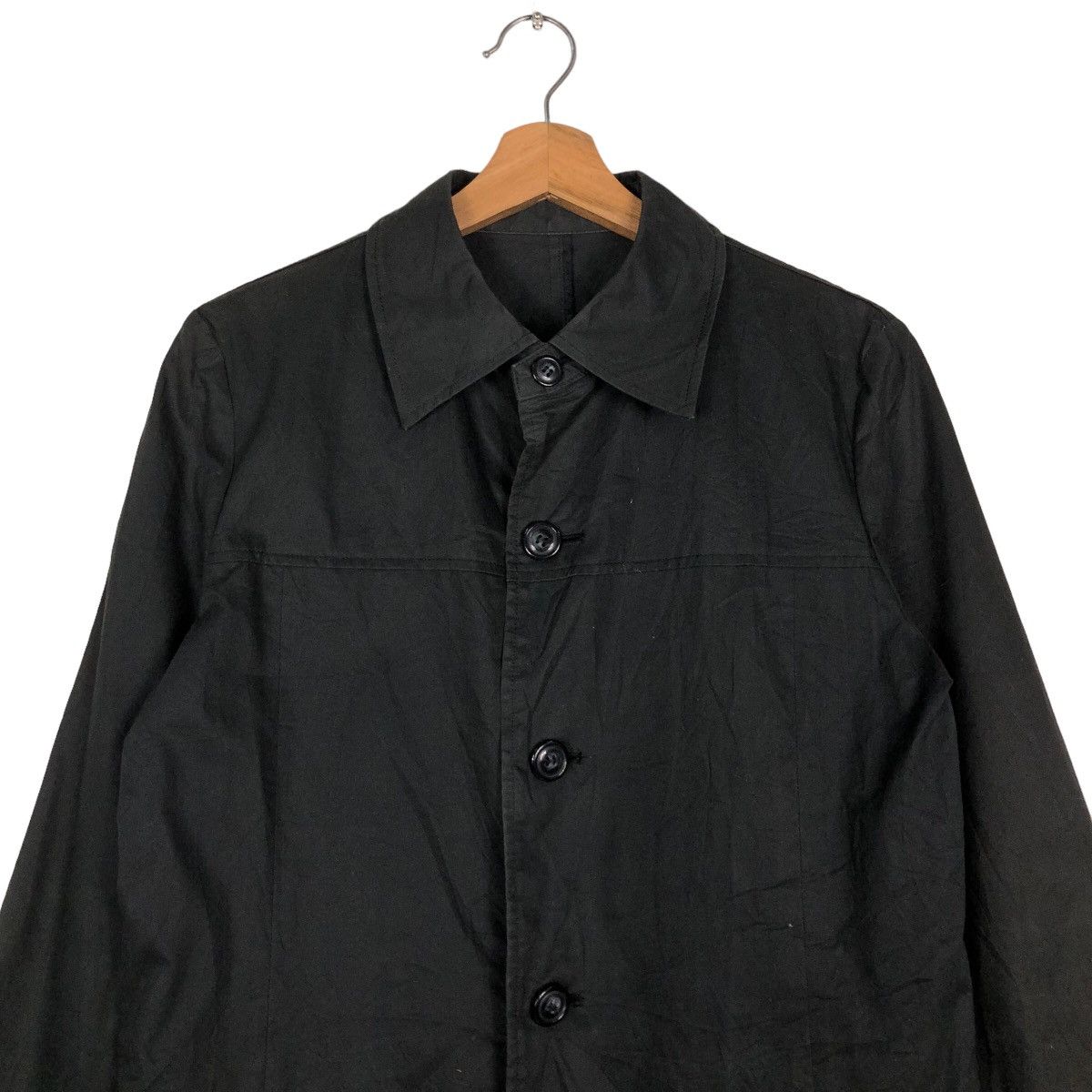 Issey Miyake Rich Black Long Jacket Double Collar Sunao Kiwahara IS Japan Size US M / EU 48-50 / 2 - 3 Thumbnail
