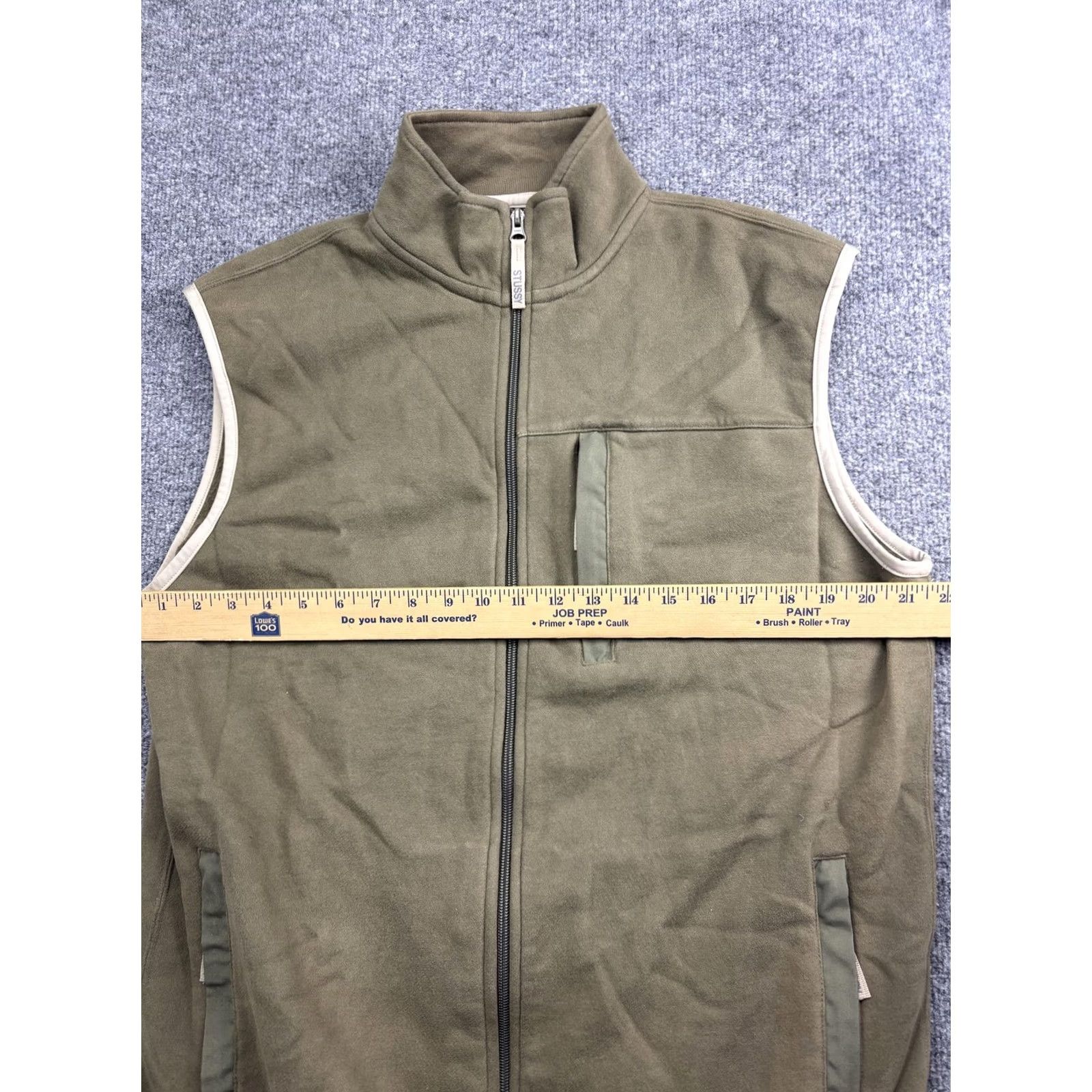 Vintage Stussy Vest Mens XL Green Full Zip Pockets Hooded? Wait. Size US XL / EU 56 / 4 - 4 Thumbnail