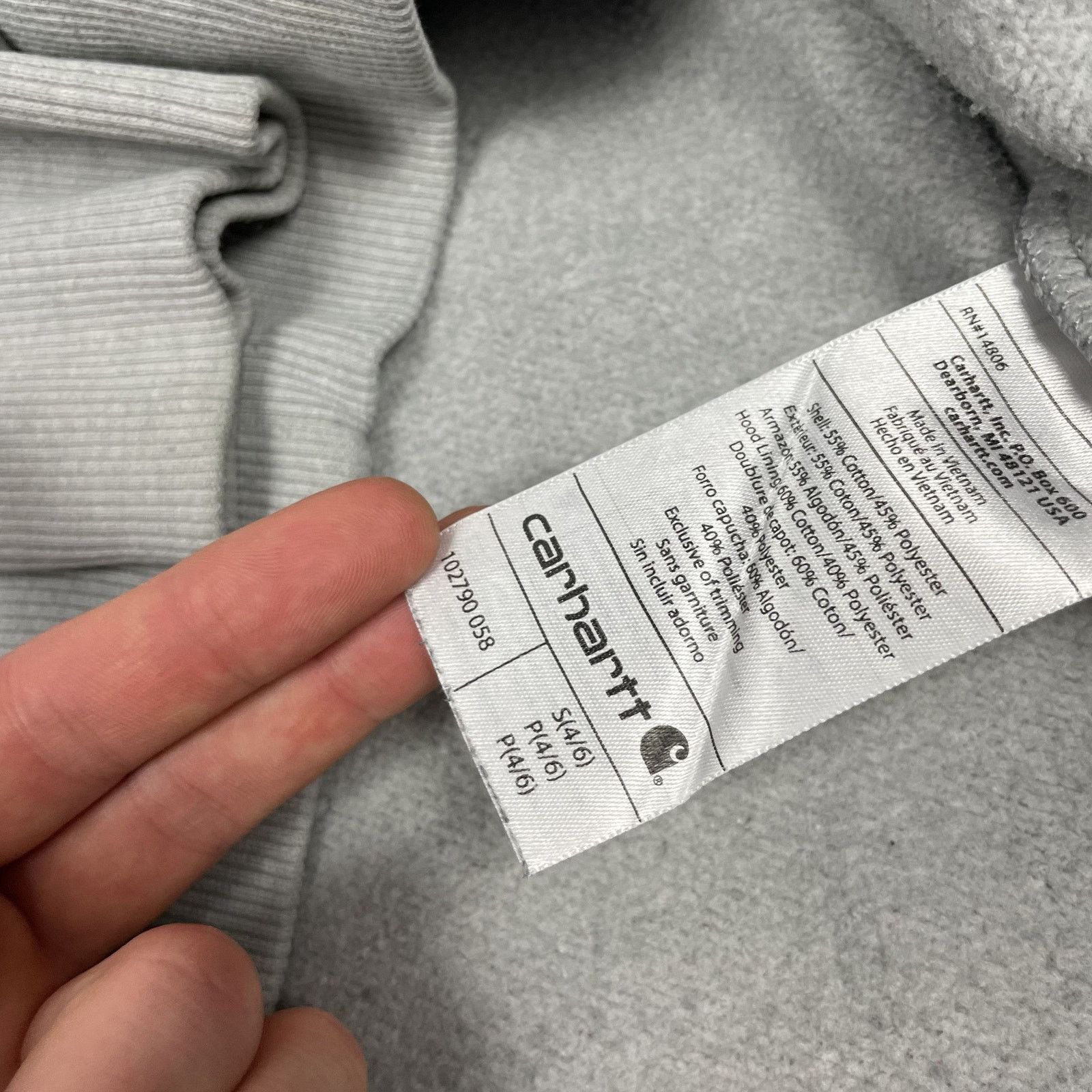 Carhartt × Vintage Carhartt Women's Gray Cotton Long Sleeve Hoodie Small (4-6) Size S / US 4 / IT 40 - 9 Thumbnail