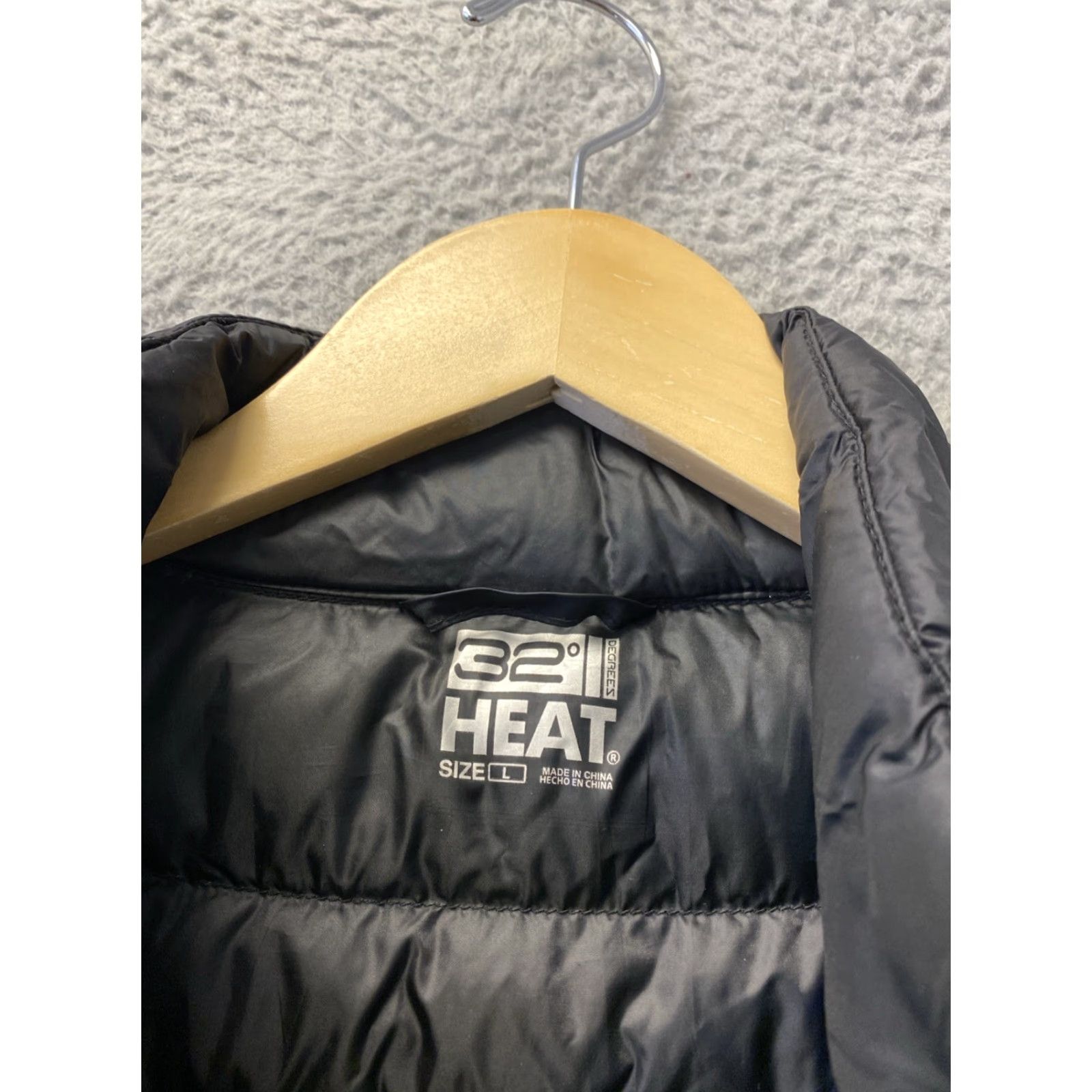 Vintage 32 Degrees Puffer Jacket Coat Women L Black Lightweight Packable Mid-Length Casual Fall Winter Mens? Size L / US 10 / IT 46 - 3 Thumbnail