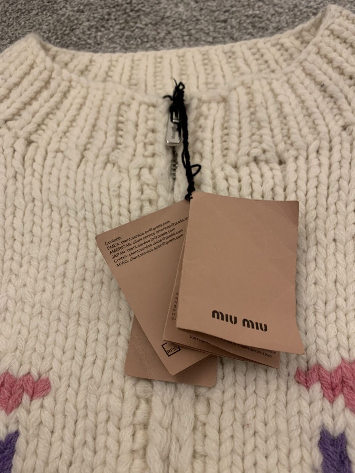 Miu Miu Miu Miu Shetland “Petalo” Heavy Knit Zip Cardigan –(UK 6–8) Size S / US 4 / IT 40 - 5 Thumbnail