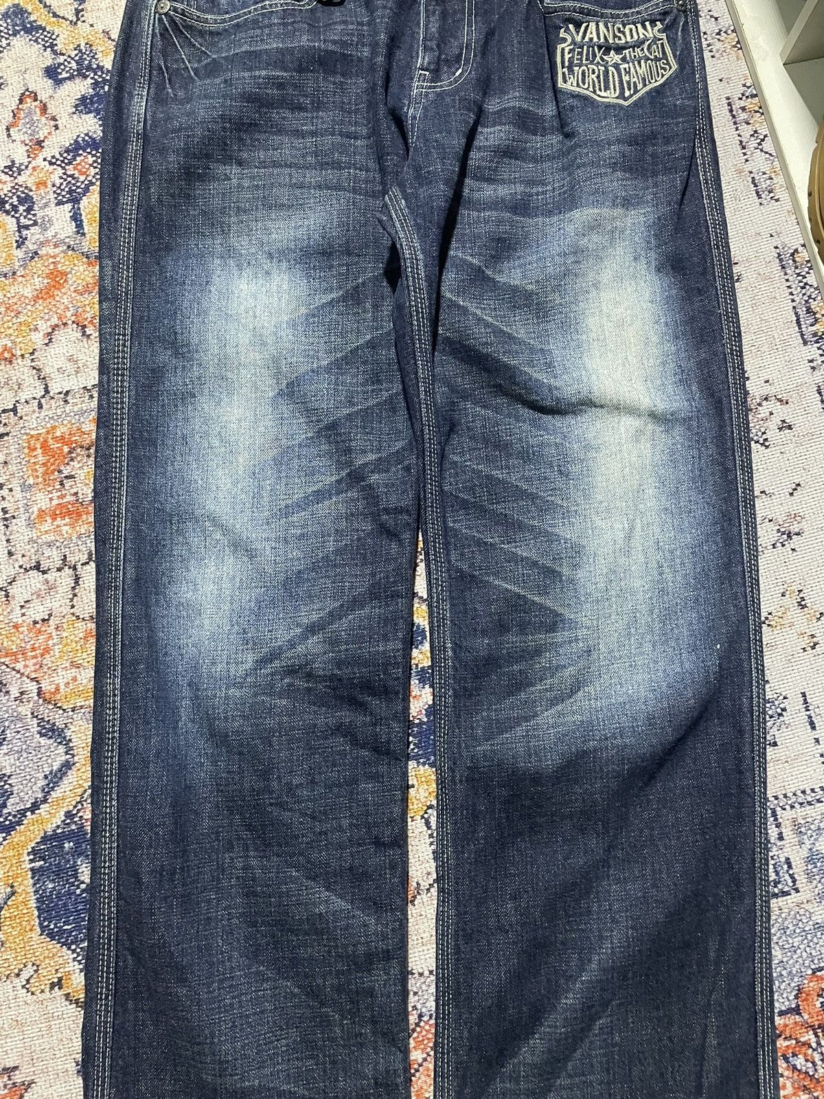Vanson Leathers Y2K Denim Pants ⓒ2014 Vanson Leathers X Felix The Cat Size US 30 / EU 46 - 8 Thumbnail