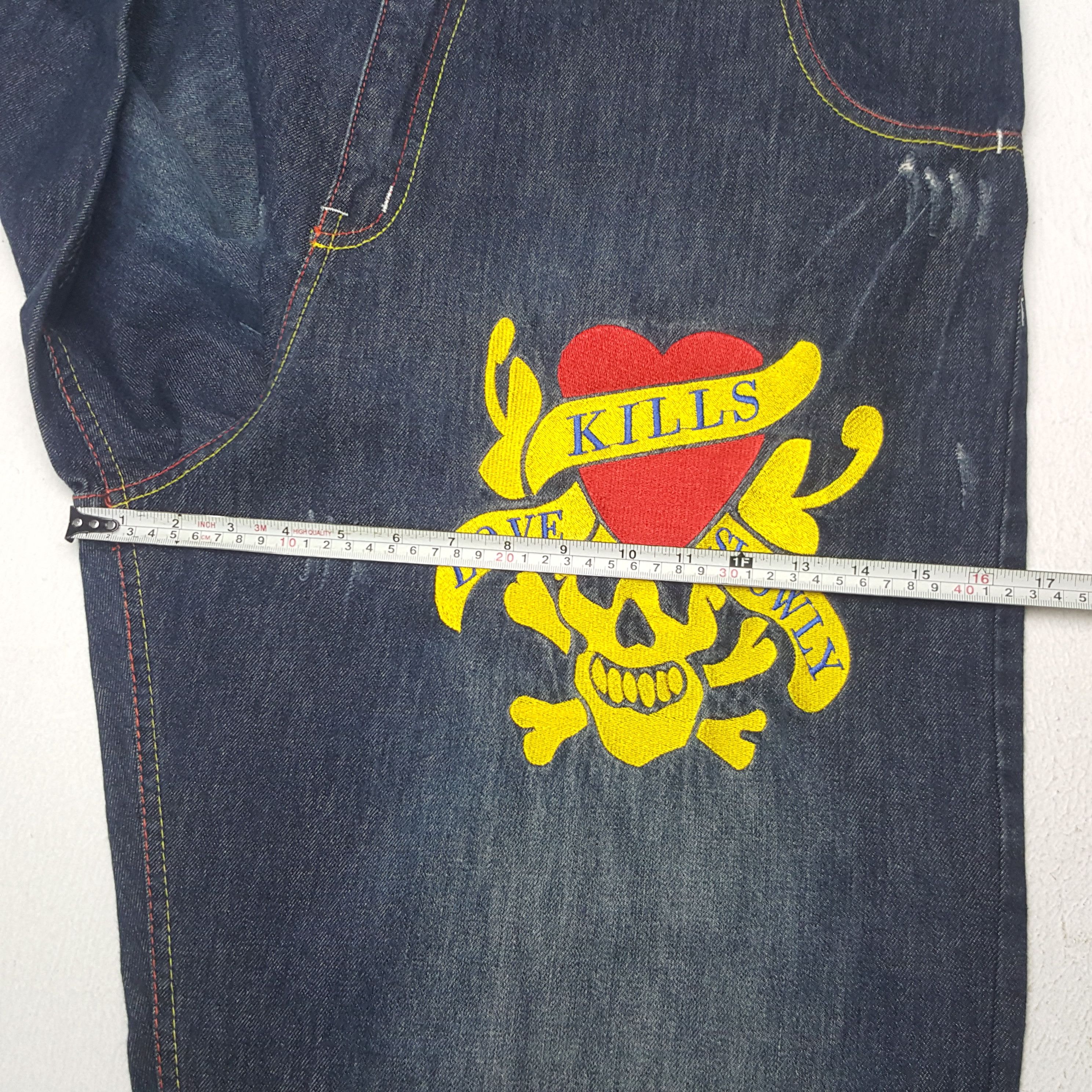 Christian Audigier × Ed Hardy × Vintage Vintage Ed Hardy by Christian Audiger Baggy Denim Jeans Size US 43 - 11 Thumbnail