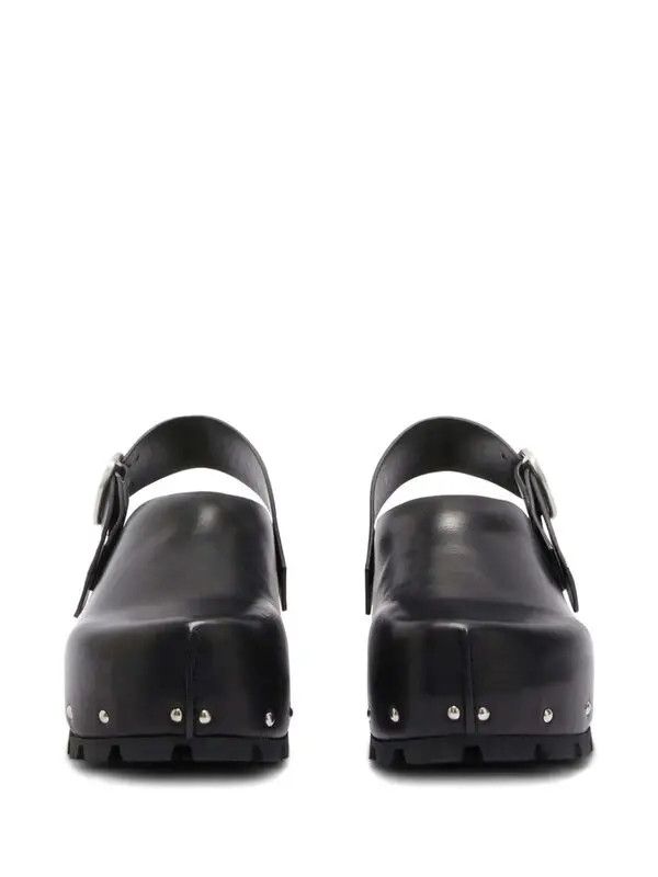 Jil Sander o1loc1c0426 Stud Embellished Leather Clogs in Black Size US 7 / IT 37 - 3 Thumbnail