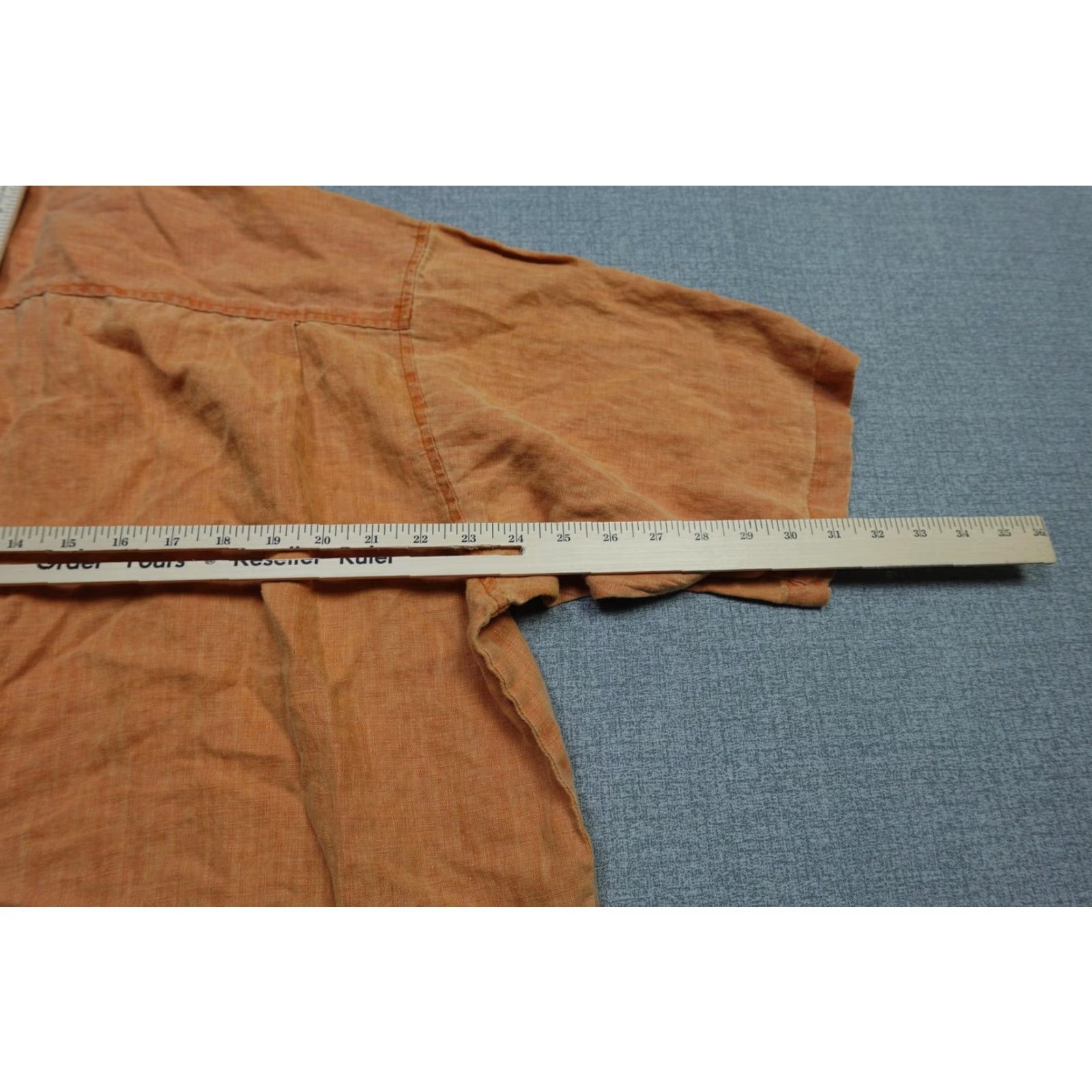 Vintage Genelli Shirt Mens XL Orange 100% Linen Short Sleeve Button Front Collared Camp Casual Vintage: No Size US XL / EU 56 / 4 - 7 Thumbnail