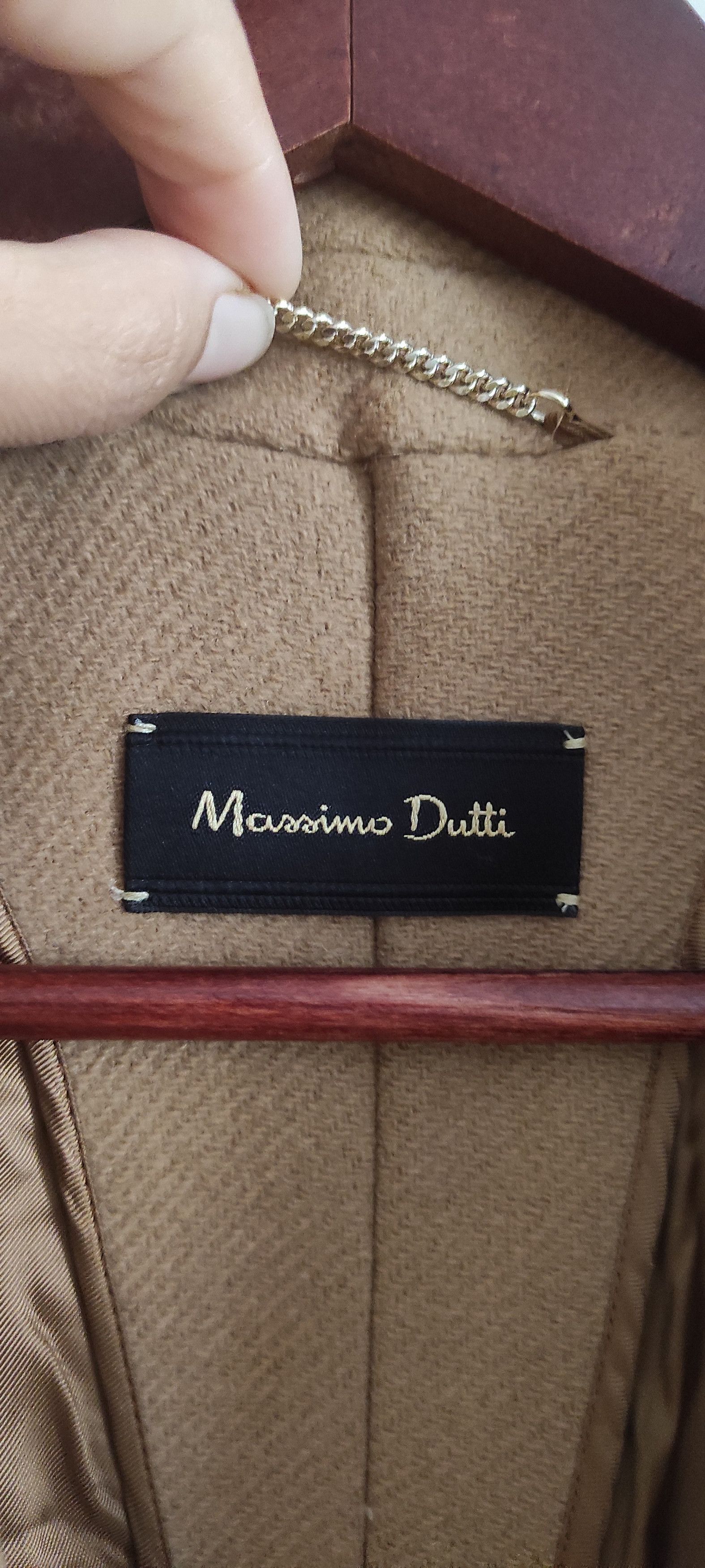 Massimo Dutti Massimo Dutti Mid Long Wool-Blend Coat in Camel Size L / US 10 / IT 46 - 9 Thumbnail