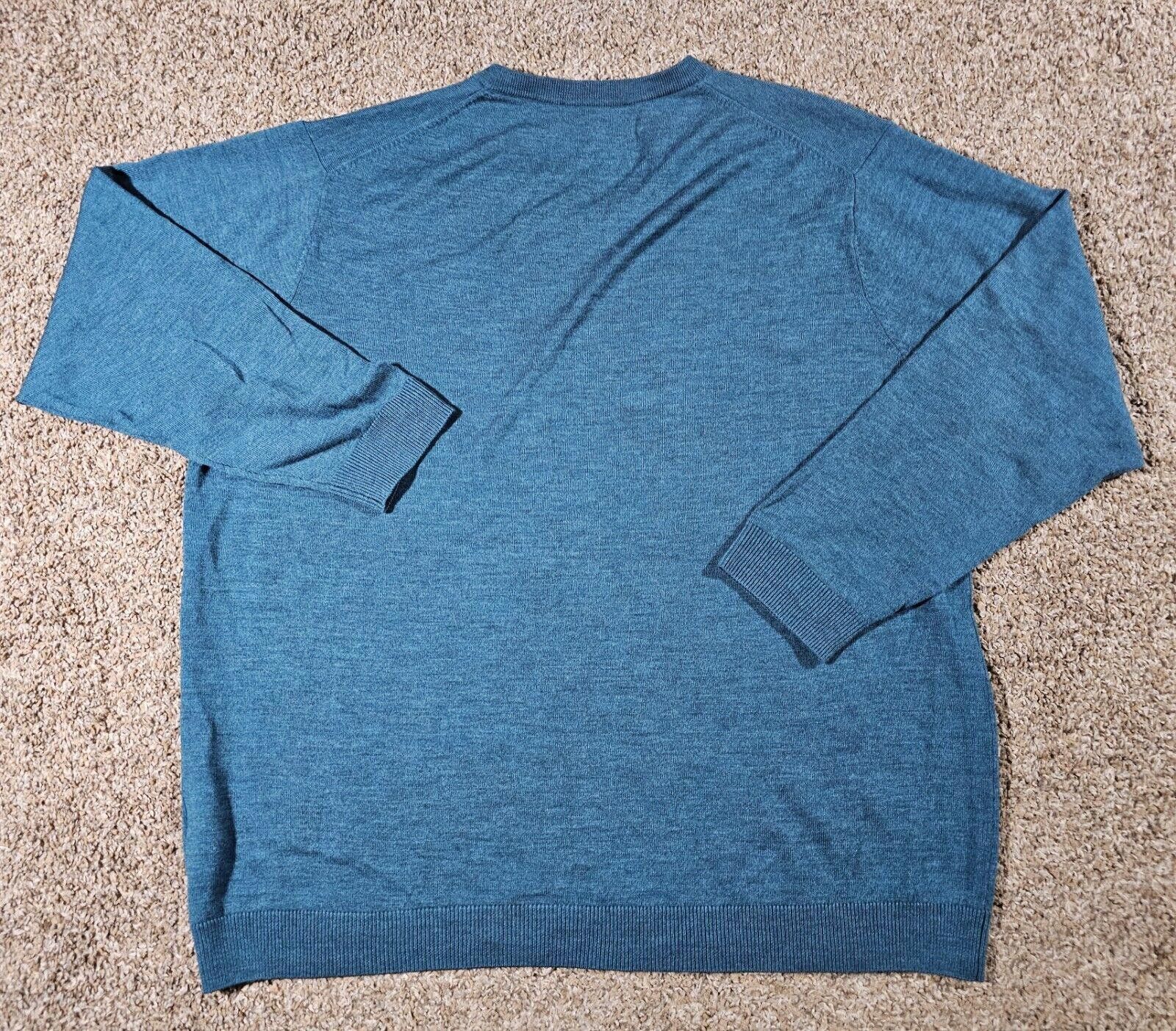 Turnbury Turnbury extra fine merino wool V neck knit sweater 3XT Blue Size US XXL / EU 58 / 5 - 7 Thumbnail