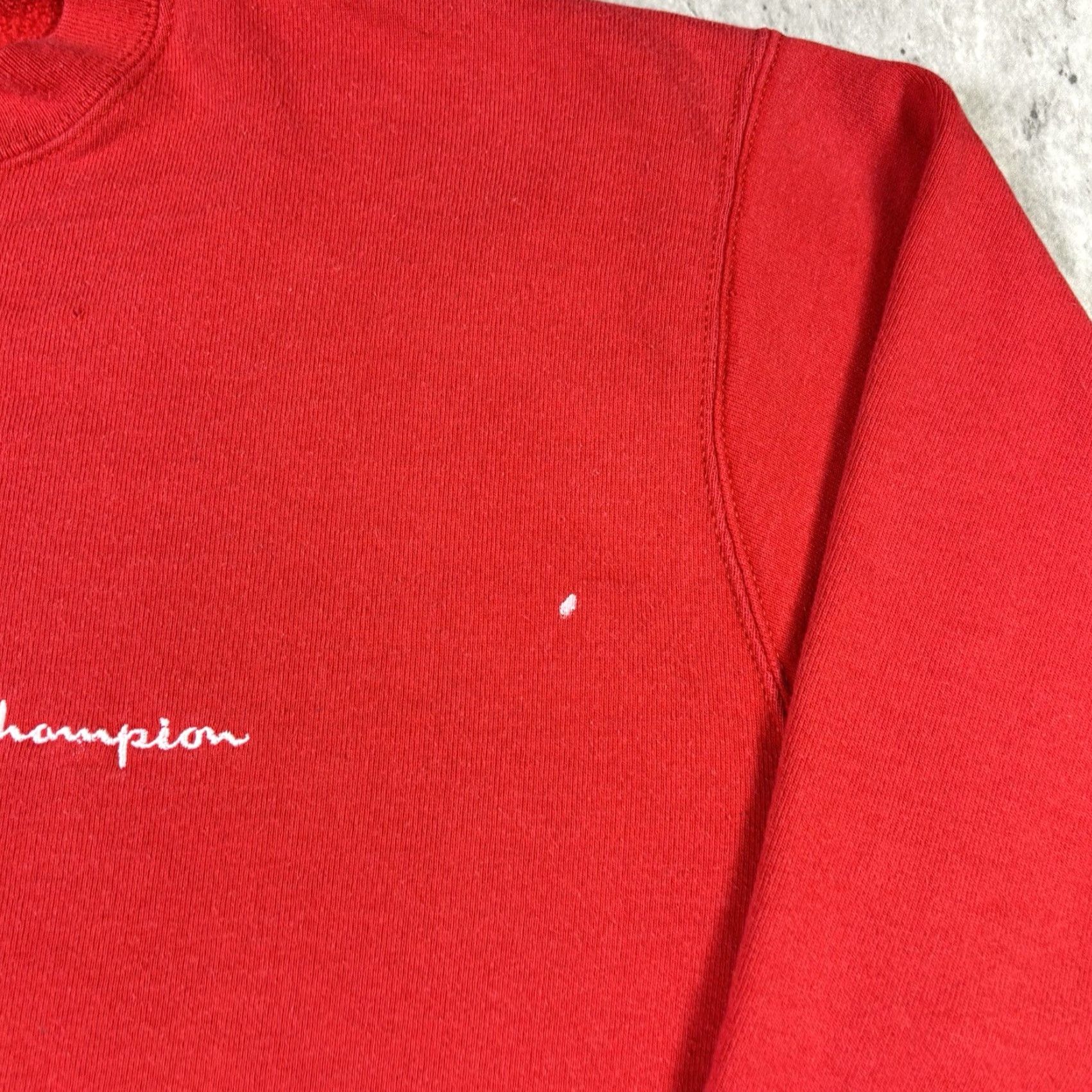 Champion VINTAGE Champion Sweatshirt Red Embroidered Logo Crewneck 90s Adult Large Blue Cotton Fleece Reversible Pullover Regular Size L Mens Gold? Size US L / EU 52-54 / 3 - 7 Thumbnail
