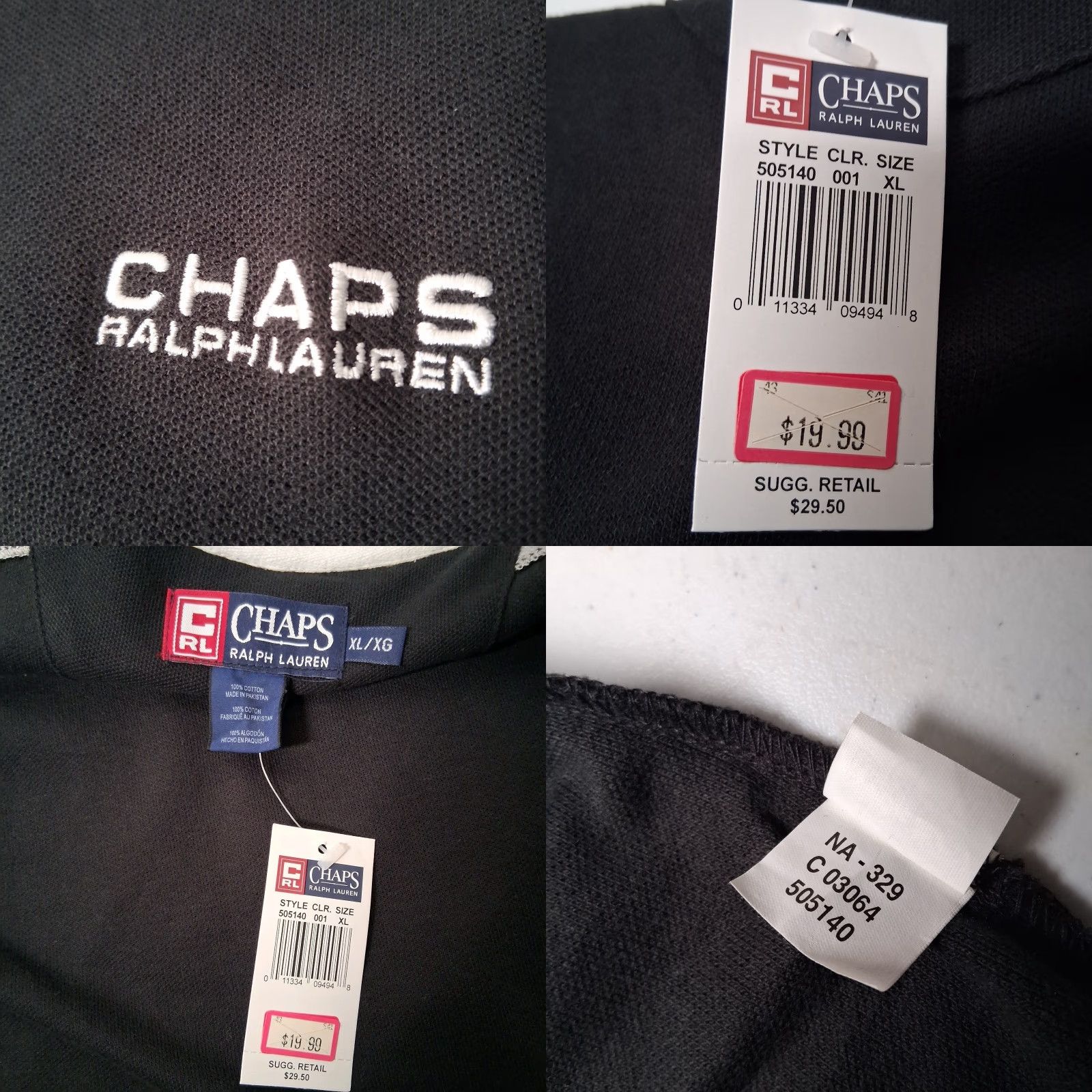 Ralph Lauren VINTAGE Chaps Ralph Lauren Shirt Men XL Black Gray Sleeve Stripe 90s Y2K NEW Size US XL / EU 56 / 4 - 8 Thumbnail