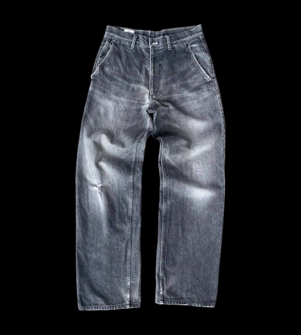 Takeo Kikuchi BJ6-19 VTG JAPAN TAKEO KIKUCHI DISTRESSED FADED GREYWASH Size US 29 - 5 Thumbnail
