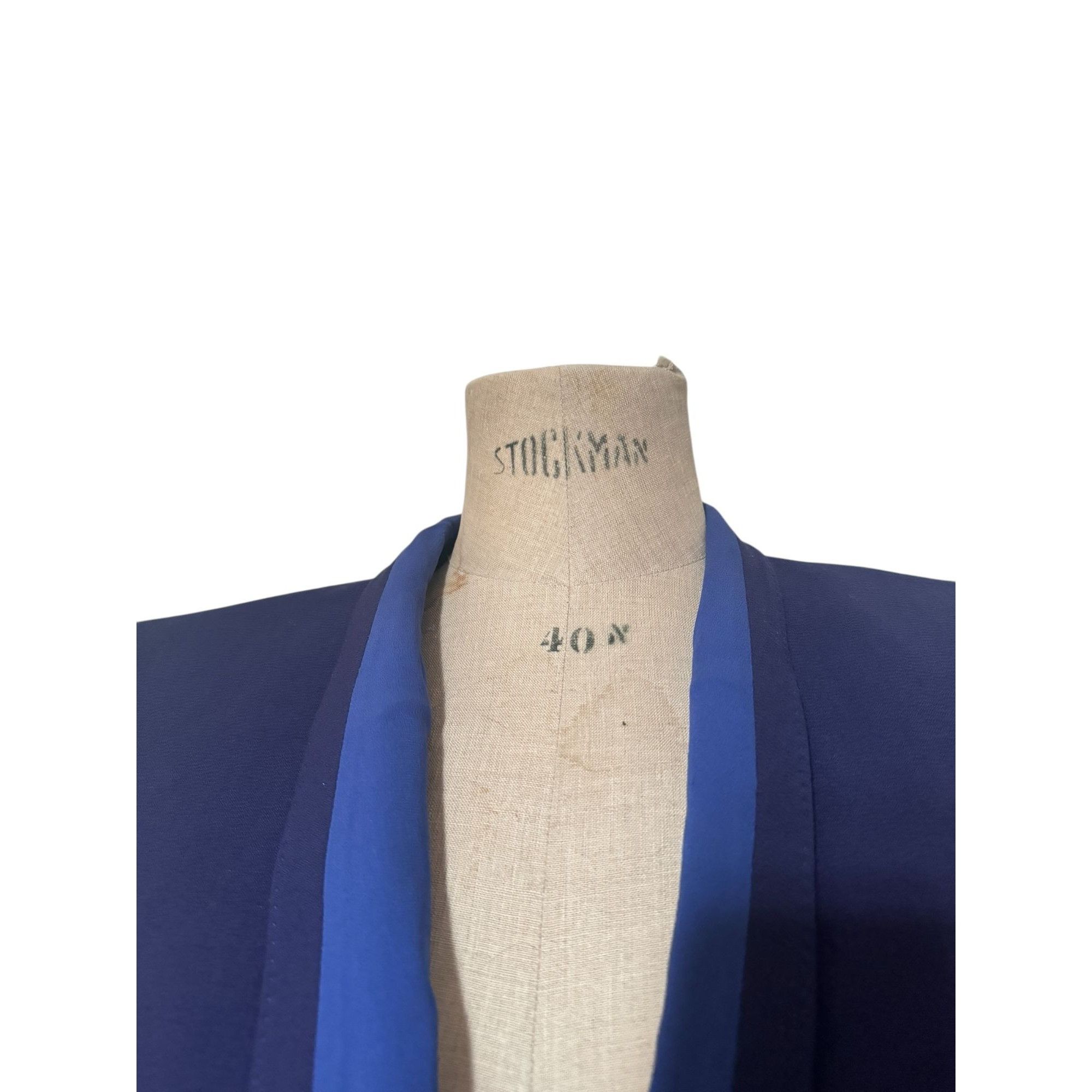 Hermes Navy Wool Blazer with Contrasting Lapel Size L / US 10 / IT 46 - 3 Thumbnail