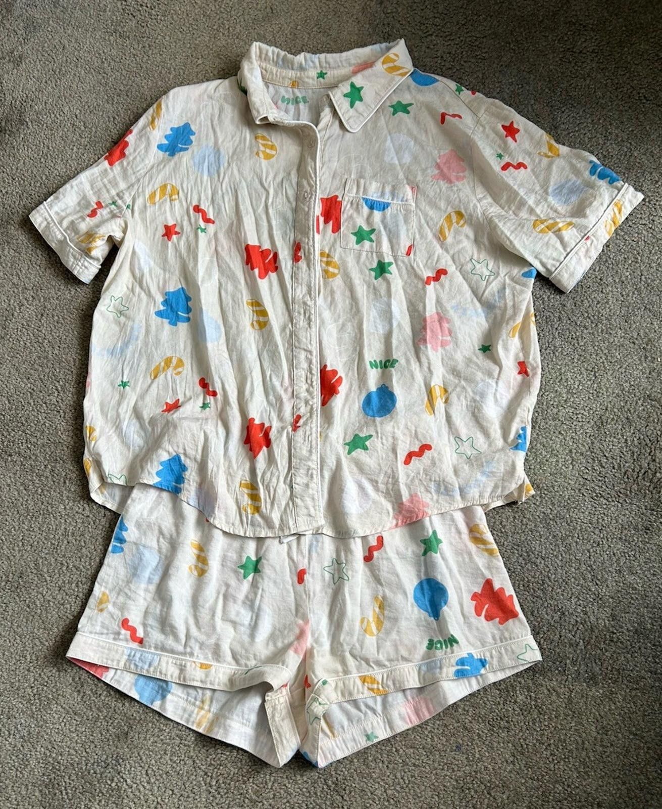 Designer Sarah's Day X White Fox Christmas Pyjamas Beige - Sz S (006) Size ONE SIZE - 5 Thumbnail
