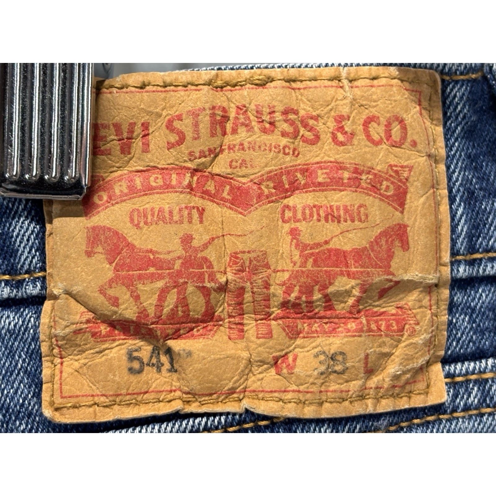 Levi's Levi's 541 Bermuda Shorts Mens 38 Blue Denim Distressed Grunge 90s Workwear Size US 38 / EU 54 - 4 Thumbnail