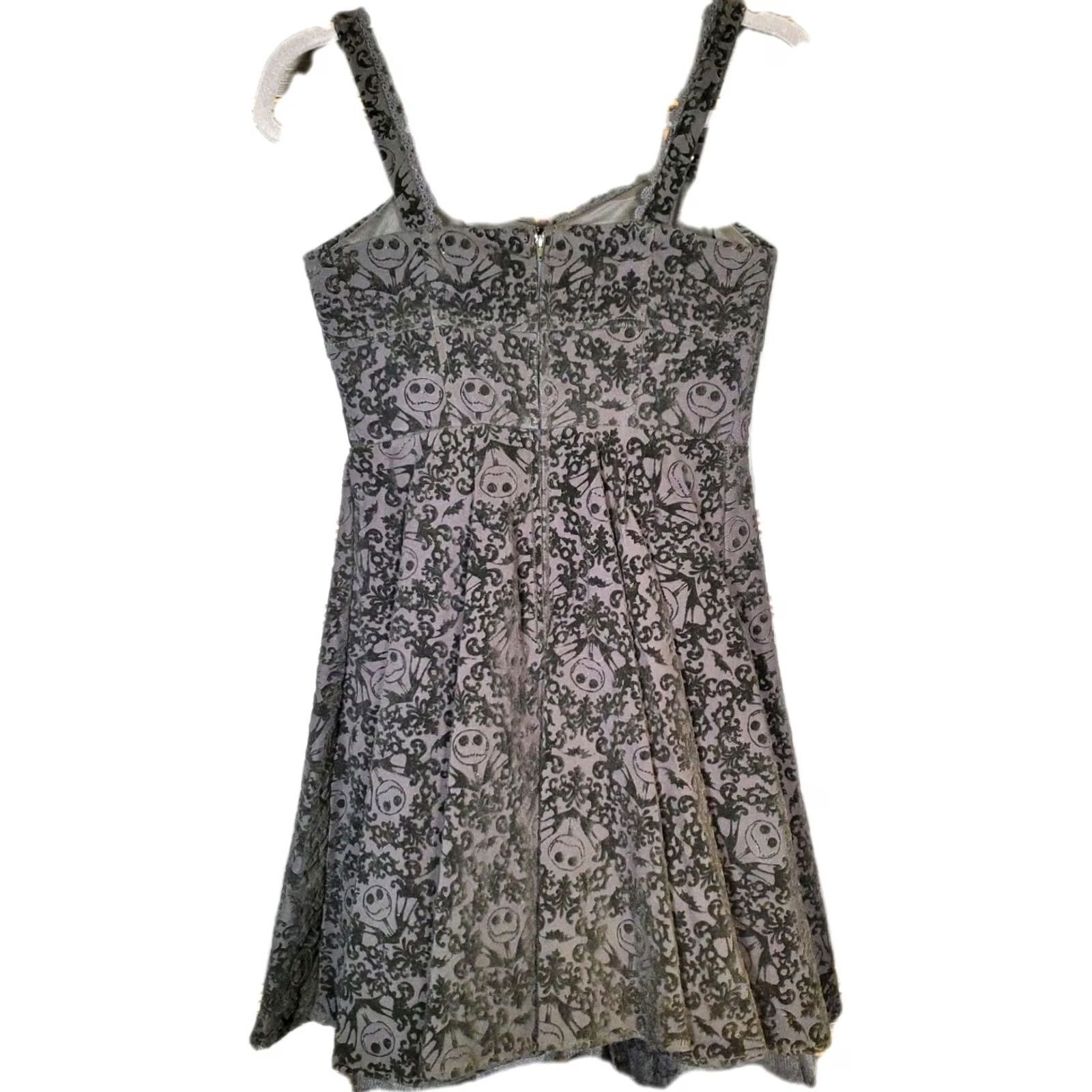 Disney Disney Junior SM Black Velvet Dress Jack Skellington Nightmare Before Christmas Size S / US 4 / IT 40 - 5 Thumbnail
