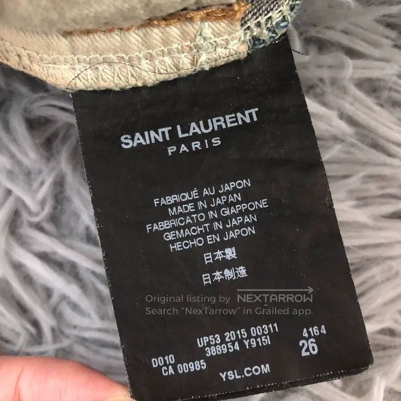 Saint Laurent Paris Saint Laurent Paris Yellow Mud Washed Basic Denim Pants Size US 26 / EU 42 - 6 Thumbnail