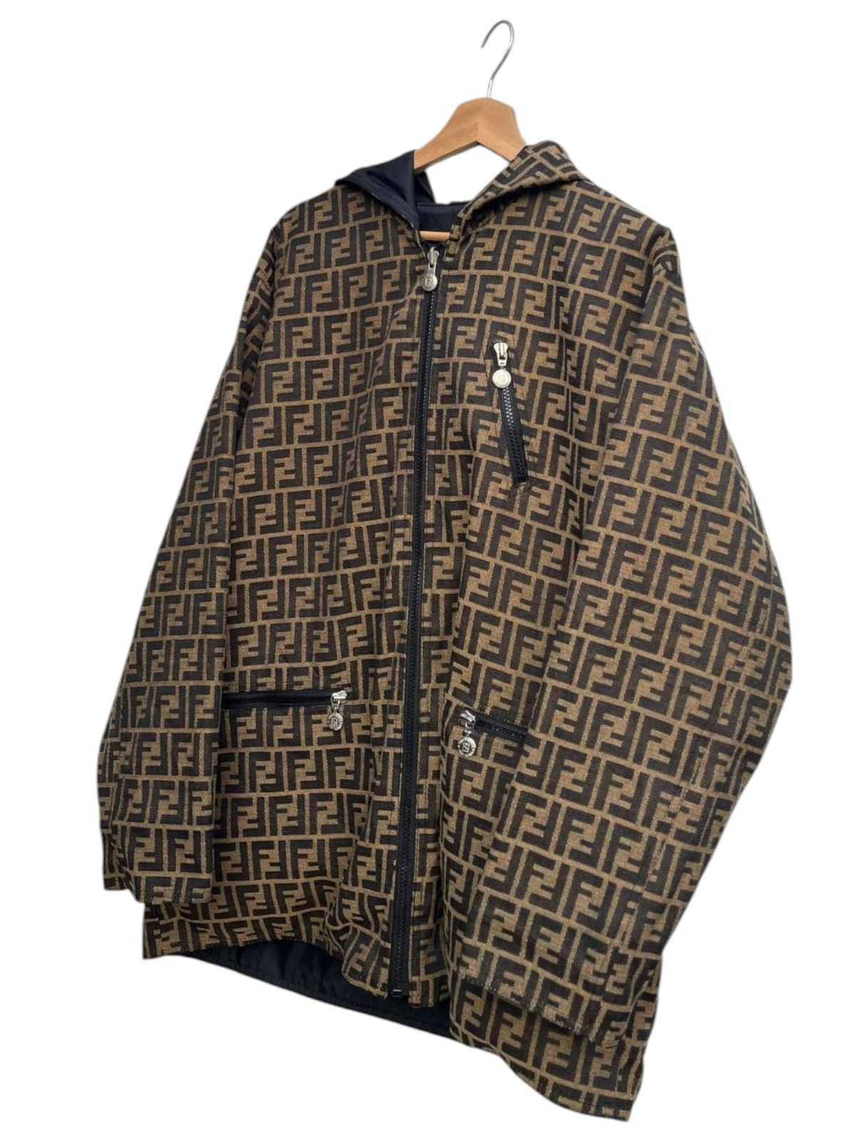 Fendi Vintage Fendi Zucca Monogram FF Reversible Hoodie Jacket Size US M / EU 48-50 / 2 - 3 Thumbnail