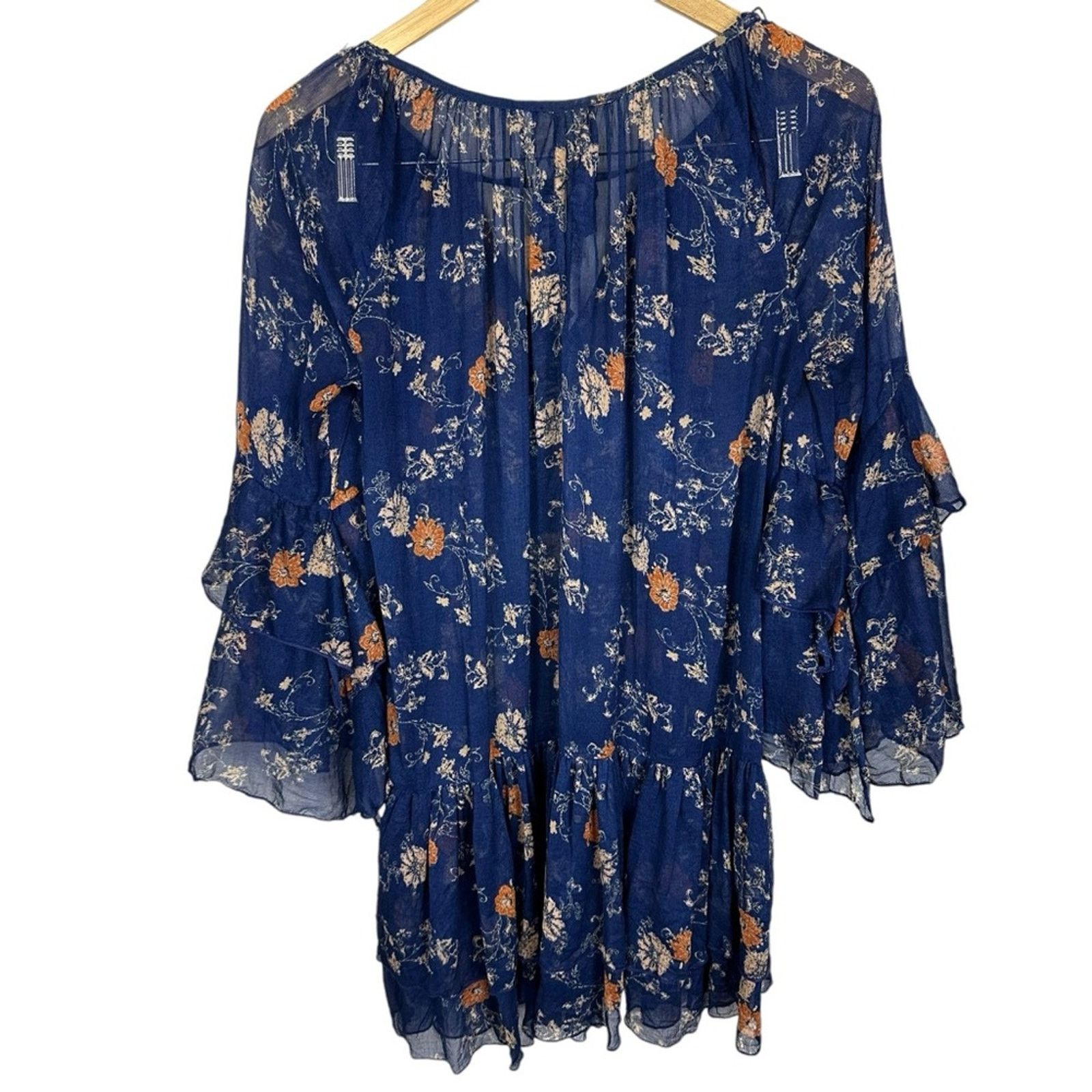 Free People Free People Sunsetter Mini Ruffle Slip Tunic Floral Dress XS Size XS / US 0-2 / IT 36-38 - 9 Thumbnail