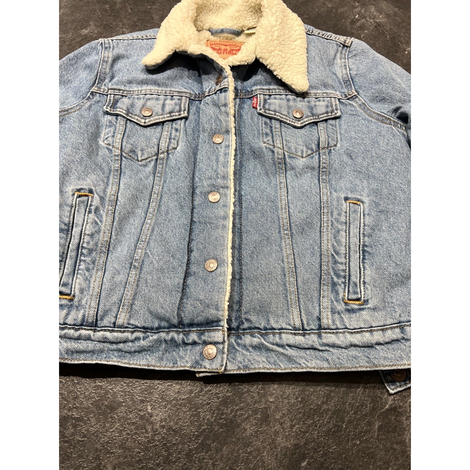 Levi's Levi's Men's Sherpa Denim Trucker Jacket Faded Medium Blue Size US M / EU 48-50 / 2 - 3 Thumbnail