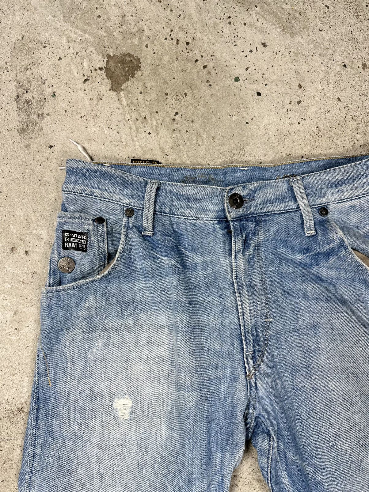 G-Star × Japanese Brand × Vintage Vintage Y2K G Star Raw 3301 Distressed Tapered Denim Jeans Size US 31 - 7 Thumbnail