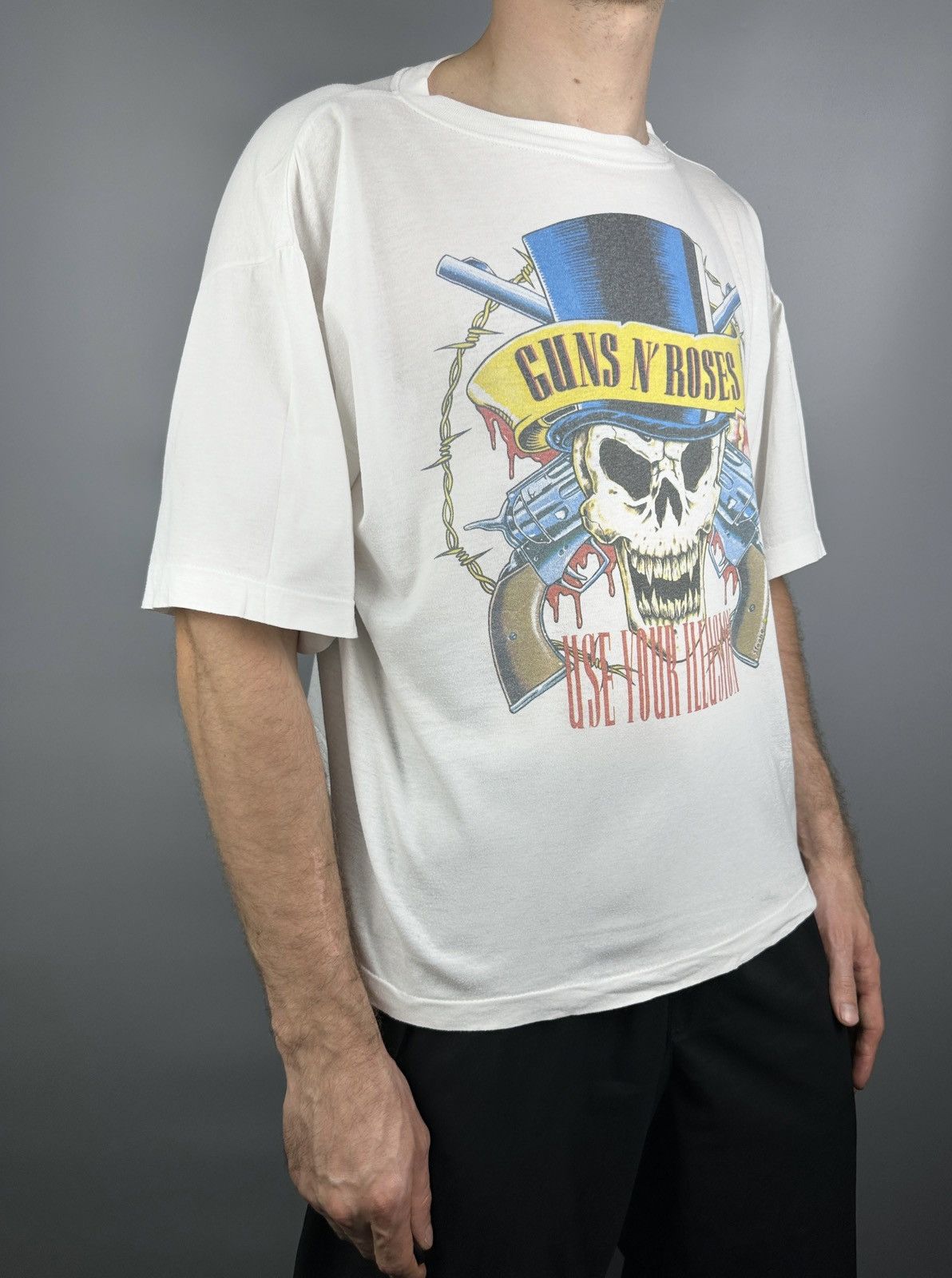 Band Tees 90s Vintage Guns & Roses Graphic Rock TShirt Single Stitch Size US L / EU 52-54 / 3 - 12 Thumbnail