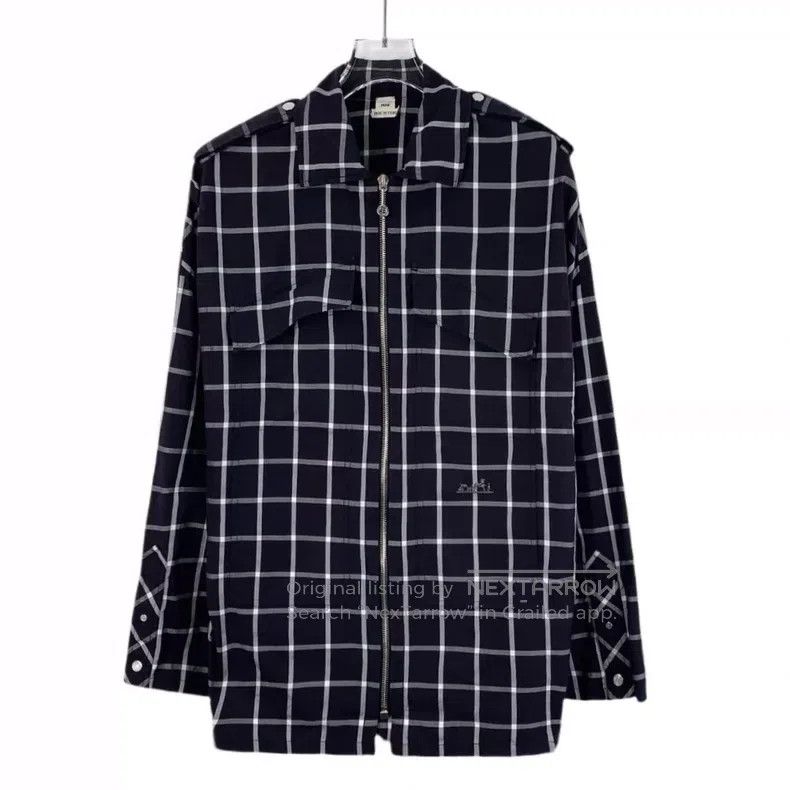 Hermes Hermes Color-Blocked Plaid Cotton Collar Zip-Up Long Sleev Size XS / US 0-2 / IT 36-38 - 1 Thumbnail