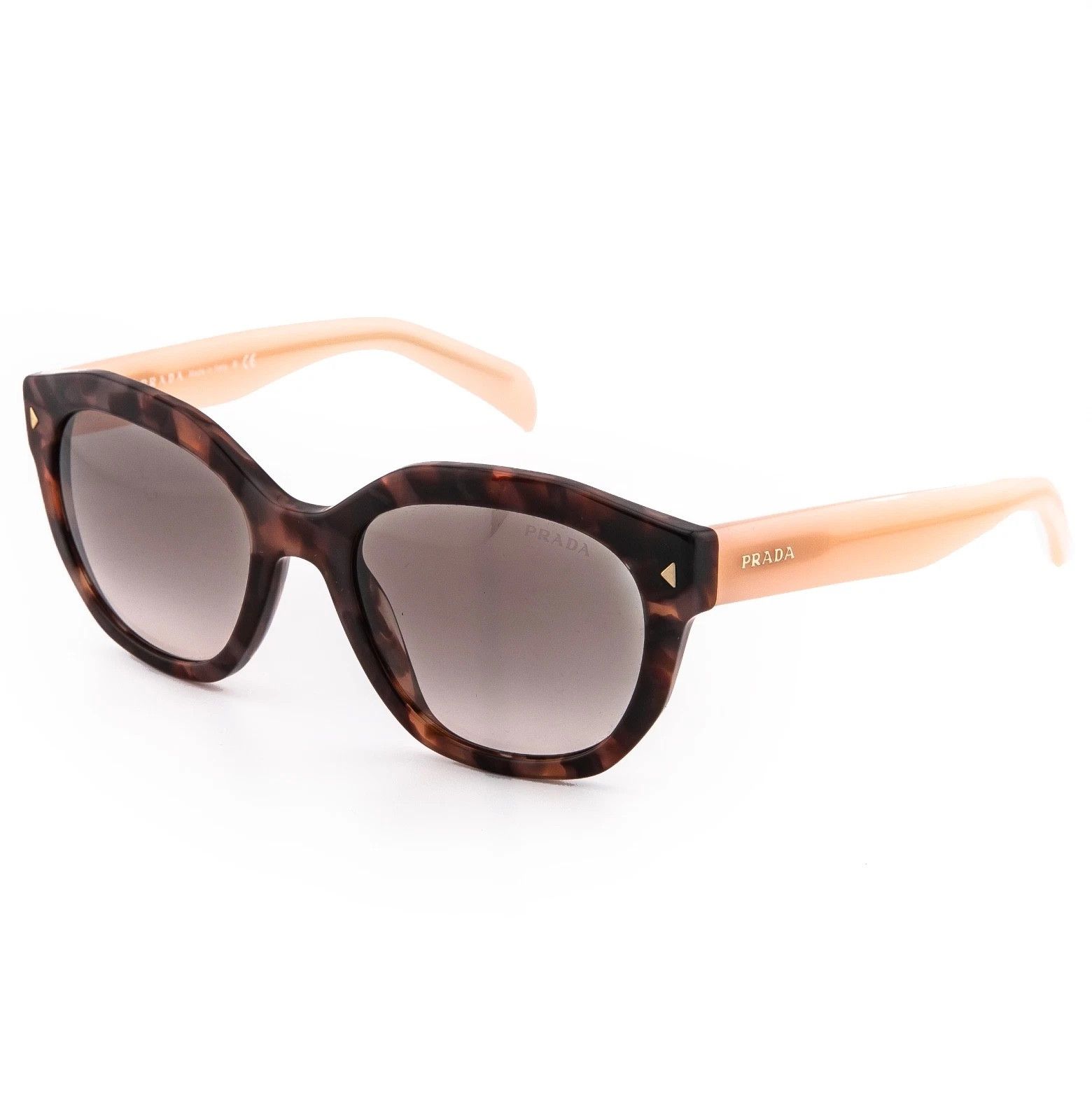 Prada PRADA 12S PR12SS Nude Pink Brown Havana Triangle Sunglasses Size ONE SIZE - 3 Thumbnail