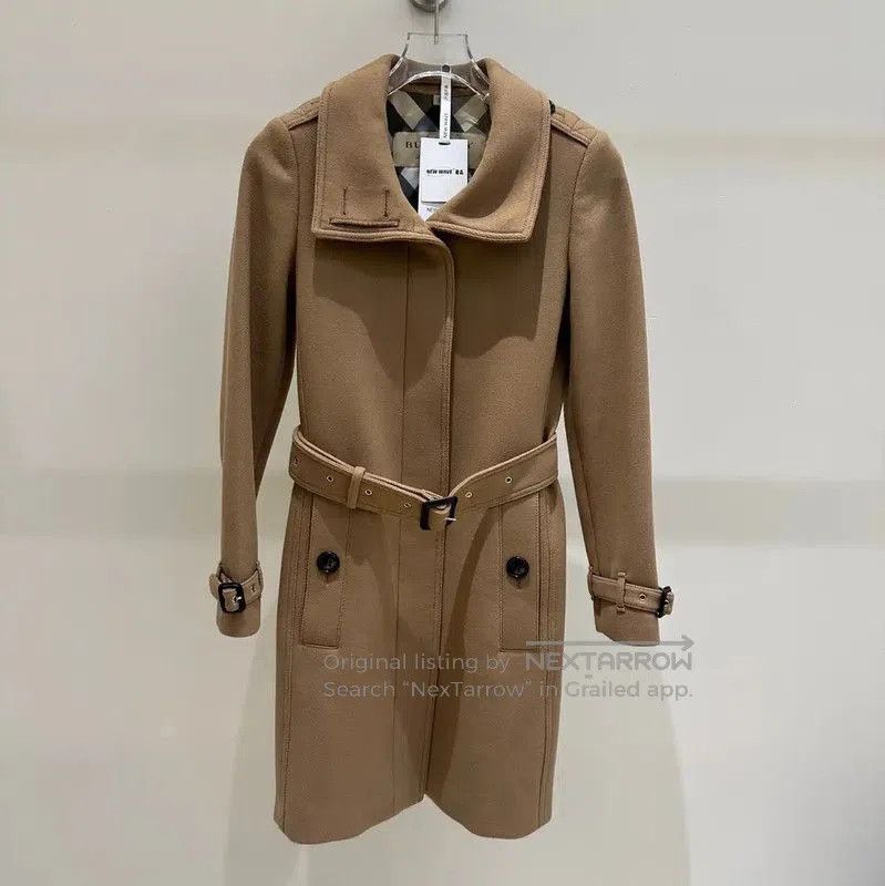 Burberry Burberry Khaki Wool Double-Breasted Long Coat. Size S / US 4 / IT 40 - 1 Thumbnail