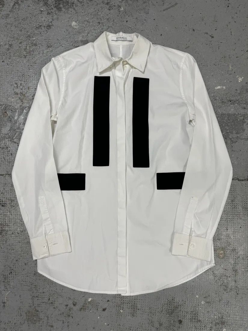 Designer × Givenchy × Vintage Givenchy Sample White & Black Contemporary Sample Shirt Size US S / EU 44-46 / 1 - 1 Thumbnail