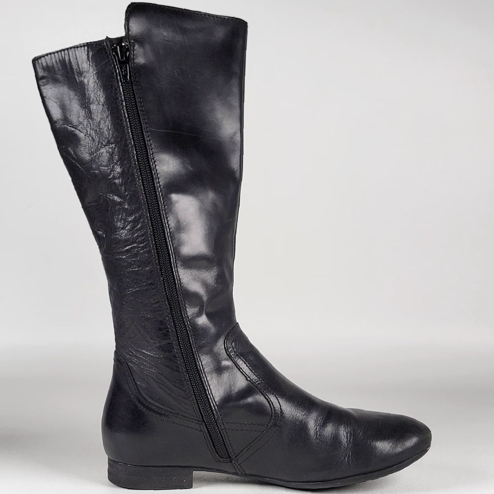 Born Born Women’s Boots Knee High Zipper Casual Black Leather Upper Women’s Size 6.5 M 6.5 Casual Boots Size US 7 / IT 37 - 6 Thumbnail
