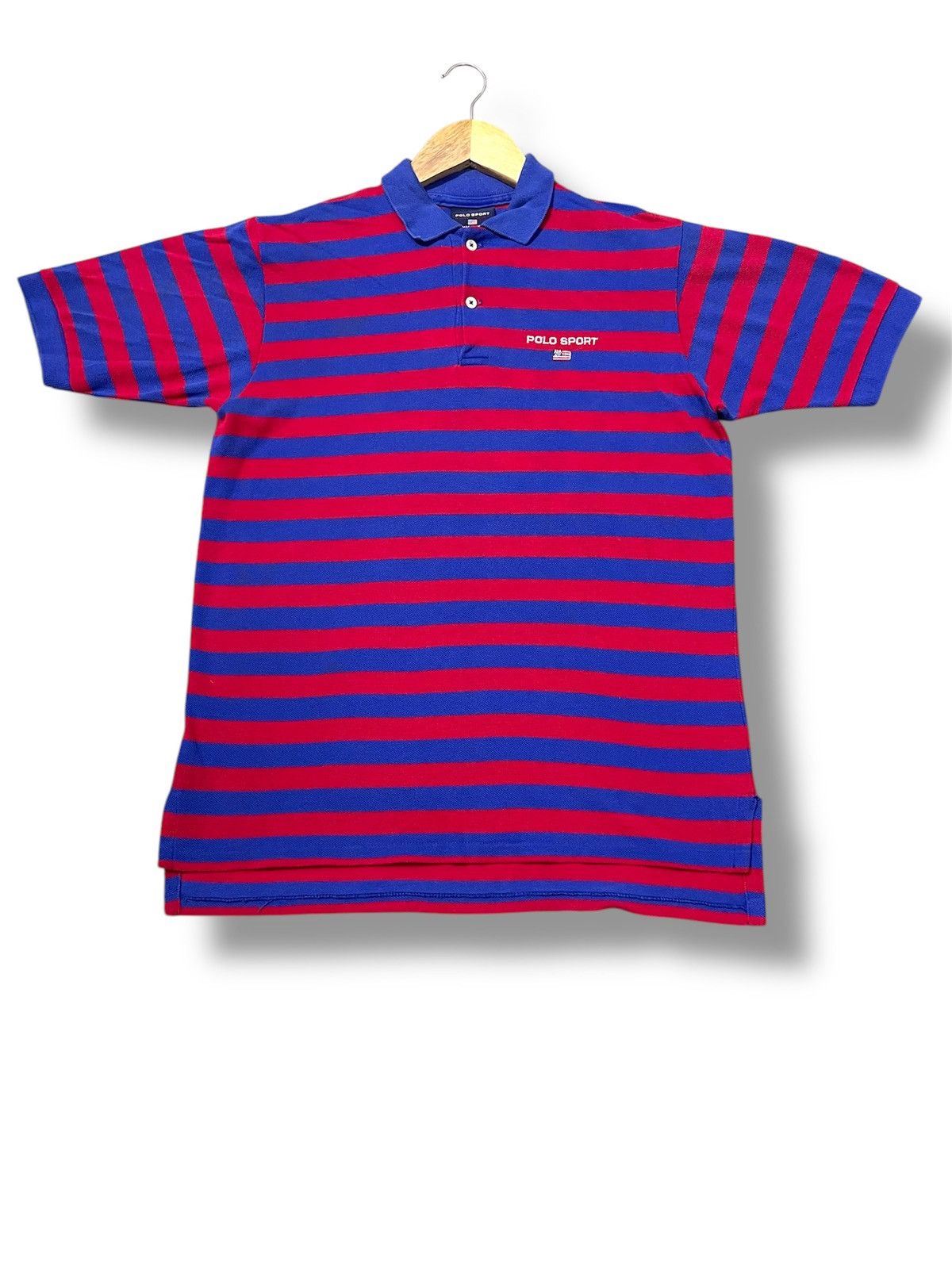 Polo Ralph Lauren × Vintage vintage Polo Sport Stripe Tshirt Collar Size US L / EU 52-54 / 3 - 2 Thumbnail