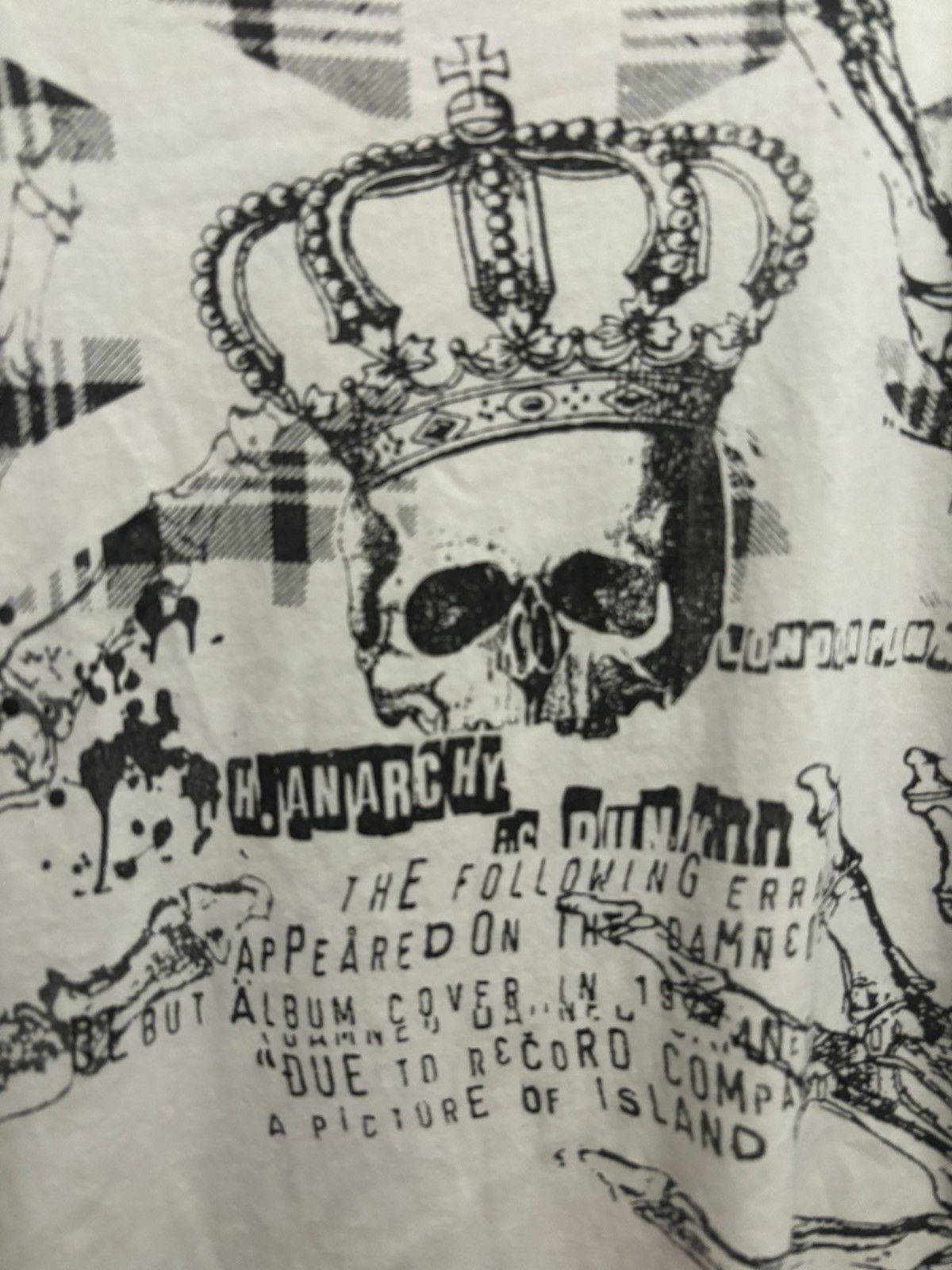 Japanese Brand H.NAOTO H.ANARCHISM FOR PLUS SHORT SLEEVE WHITE TOP