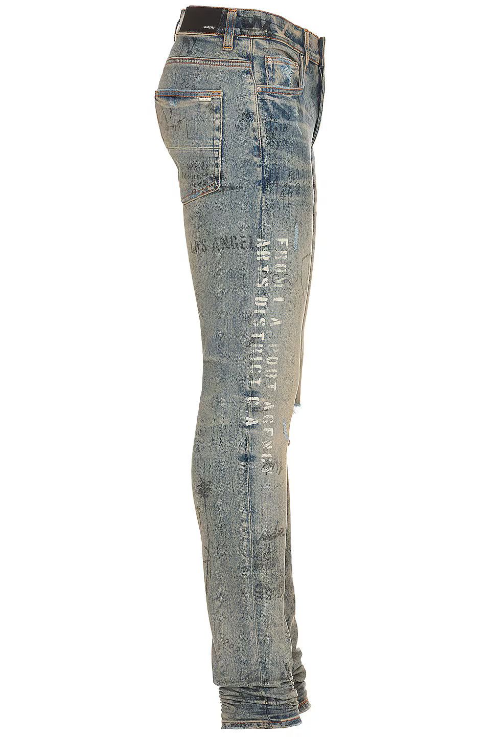 Amiri o1mle0426 Military Stencil Jeans in Clay Indigo Blue Size US 32 / EU 48 - 2 Thumbnail