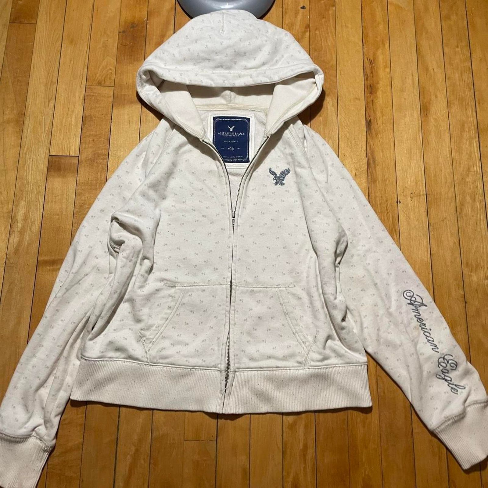 American Eagle Outfitters American Eagle Hoodie Womens XL Cream Zip Up Casual Size XL / US 12-14 / IT 48-50 - 1 Thumbnail