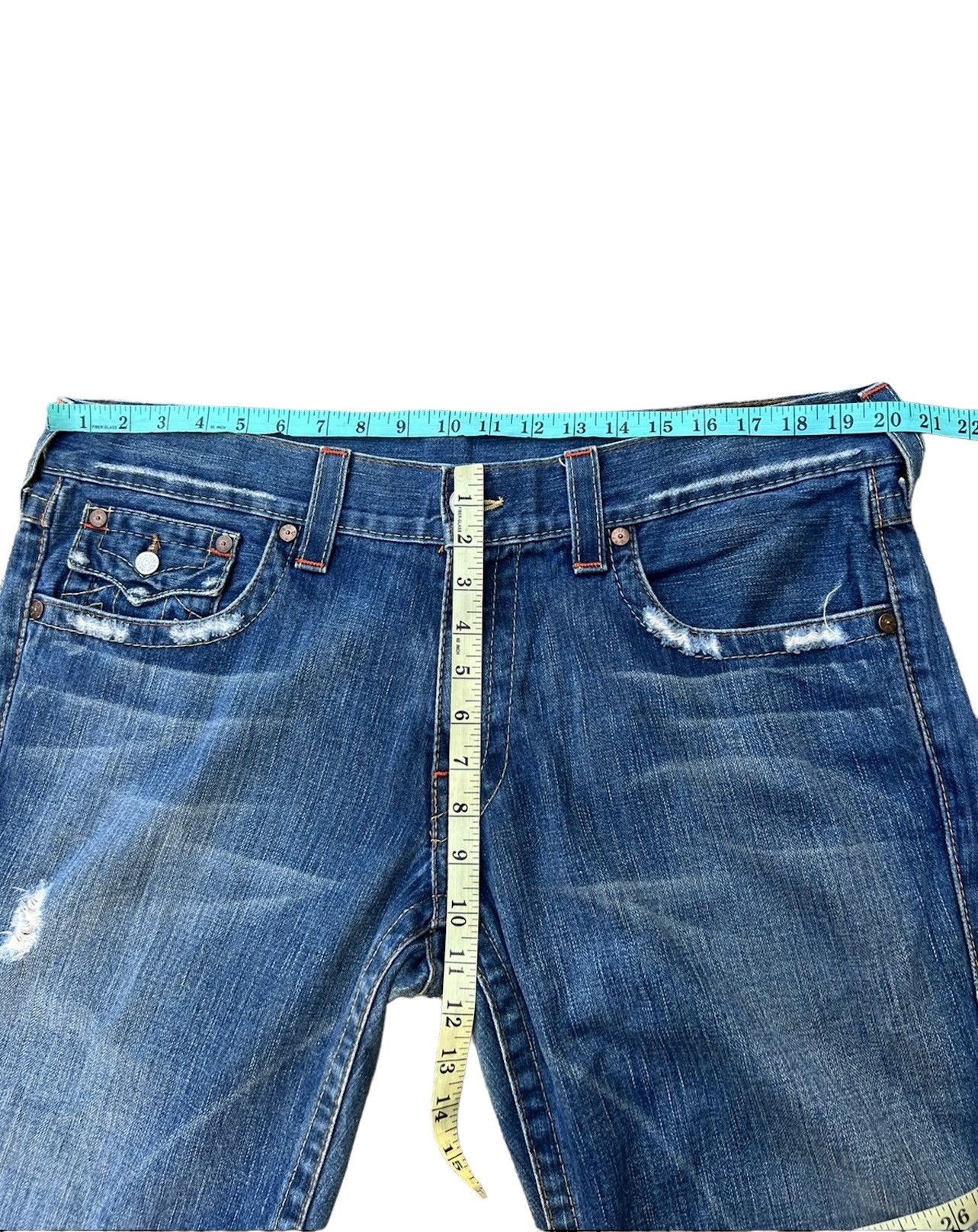 True Religion Vintage 2000s True Religion JOEY Distress Denim Flare Jeans Size US 36 / EU 52 - 3 Thumbnail