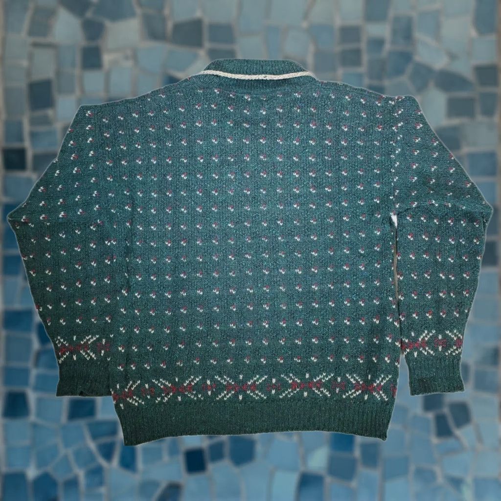 Vintage VINTAGE REI Shawl Collar Pullover Wool Knit Fair Isle Sweater Green Marled Men's M Size US M / EU 48-50 / 2 - 1 Thumbnail