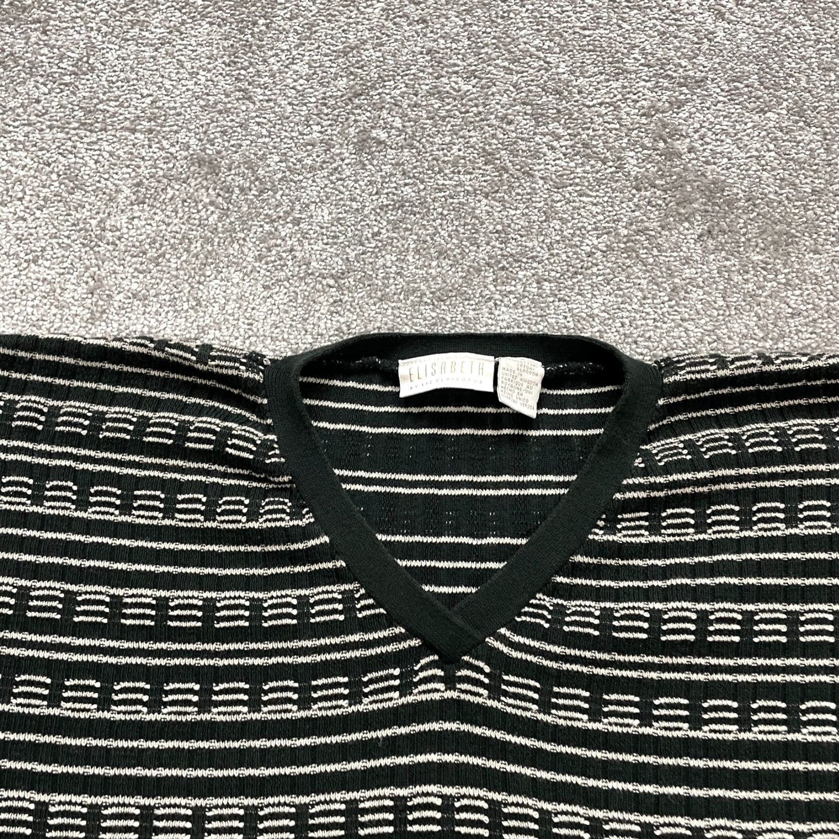 Liz Claiborne VINTAGE Liz Claiborne Sweater Pullover Women 3XL Knit All Seasons Casual Black White Size XXL / US 16-18 / IT 52-54 - 3 Thumbnail