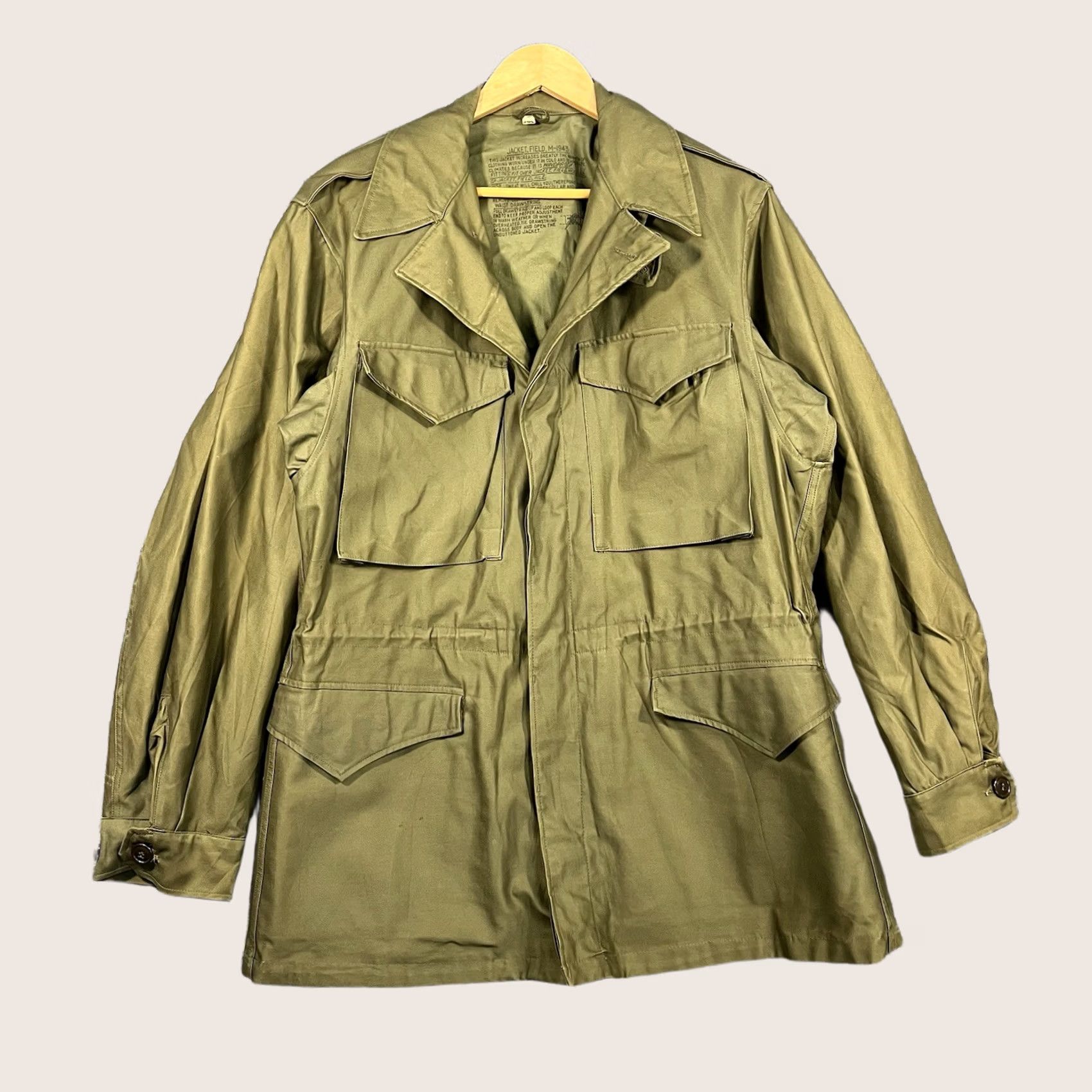 Vintage VINTAGE M-1943 WW2 US Army M-1943 Field Jacket Coat 38L Green Cotton Canvas Military Jacket Mens USGI Size US XXS / EU 40 - 1 Thumbnail