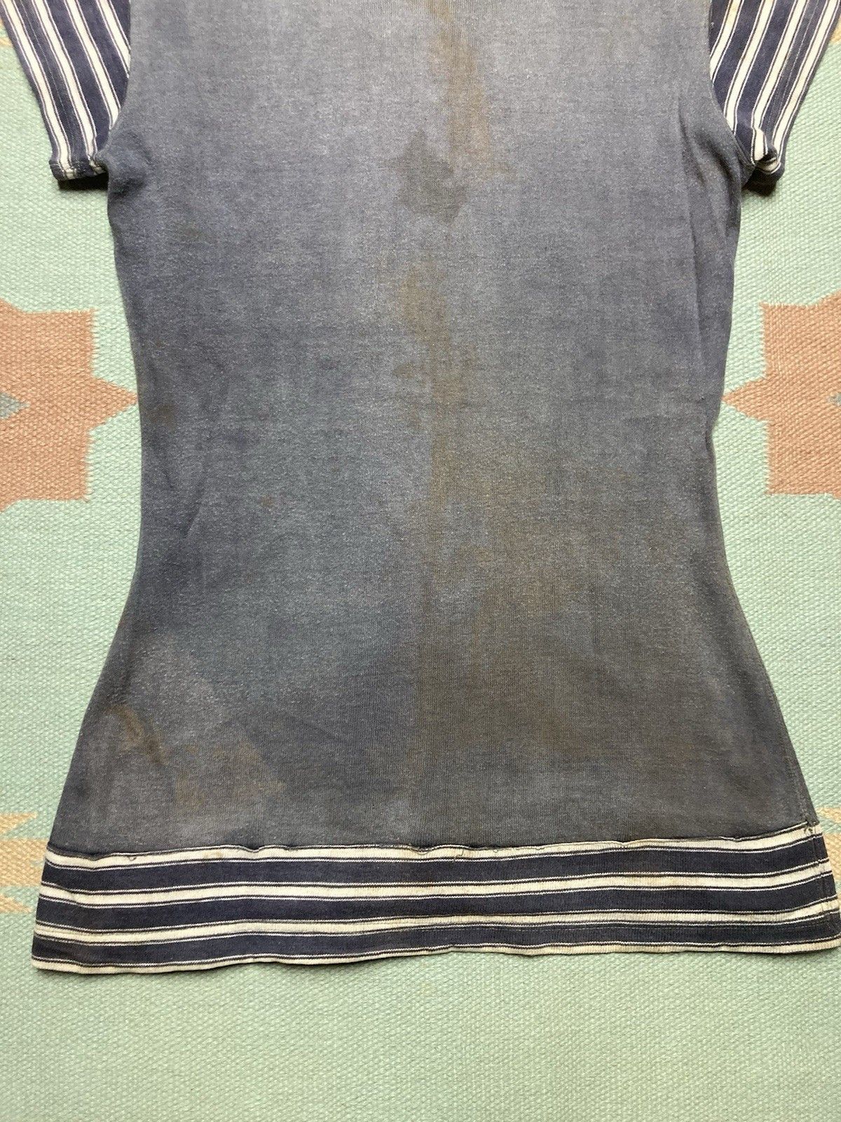 Vintage 1920s cotton swim suit 2 piece faded striped antique Men’s M Size US M / EU 48-50 / 2 - 9 Thumbnail