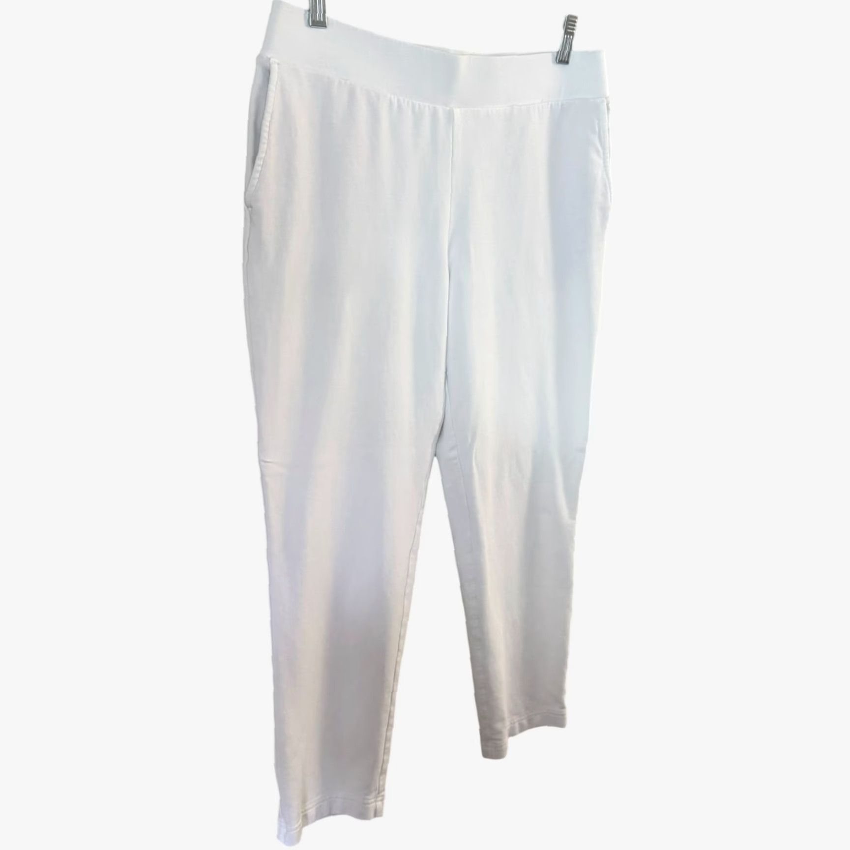 J. Jill J. Jill Pure Affinity French Terry Pants White Slim-Leg Crop Pull-On Women Small Size 28" / US 6 / IT 42 - 3 Thumbnail