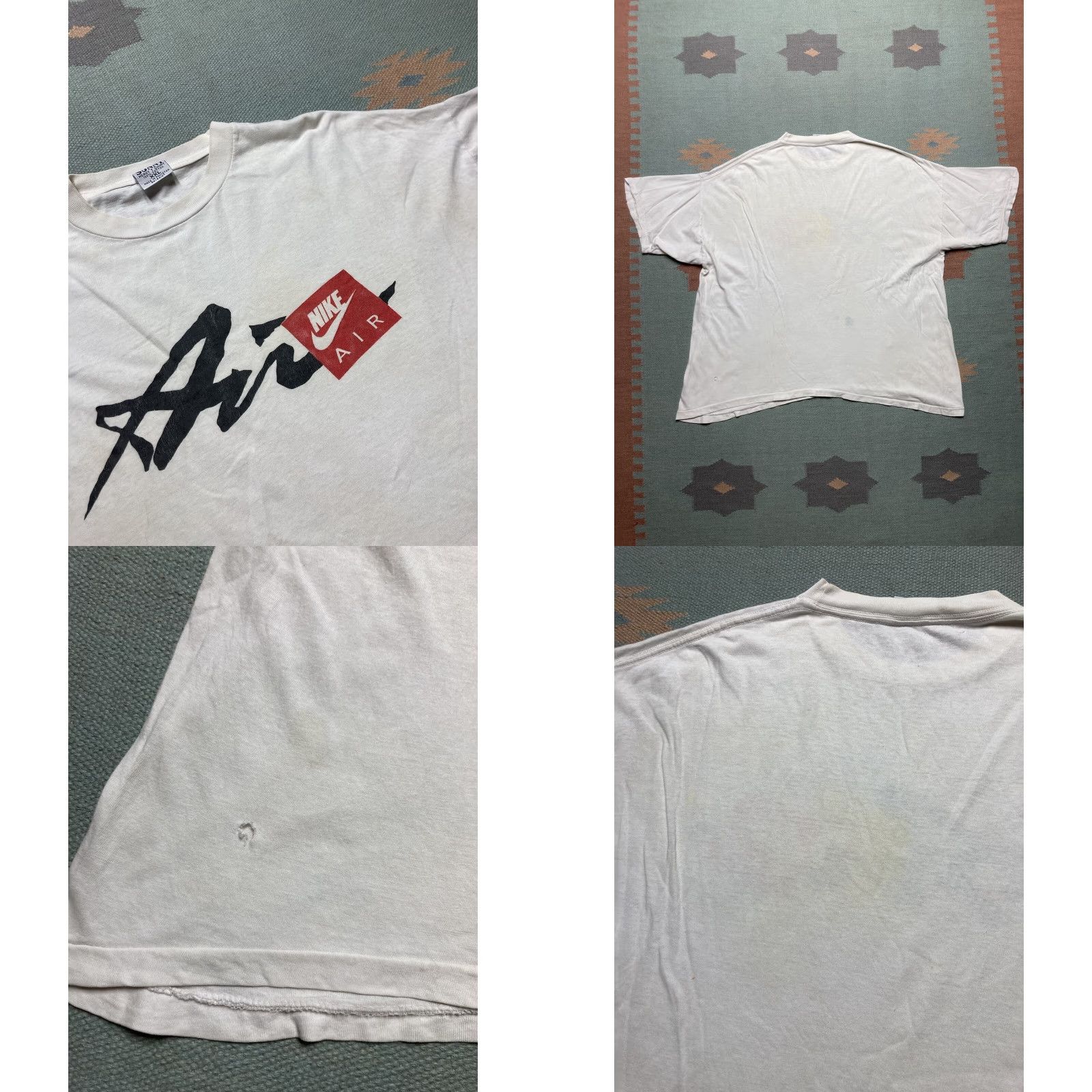 Nike VINTAGE Nike Air Graphic T-Shirt Check Logo 90s Boots Distressed Swoosh Body XXL White Shirt Mens Size US XXL / EU 58 / 5 - 8 Thumbnail