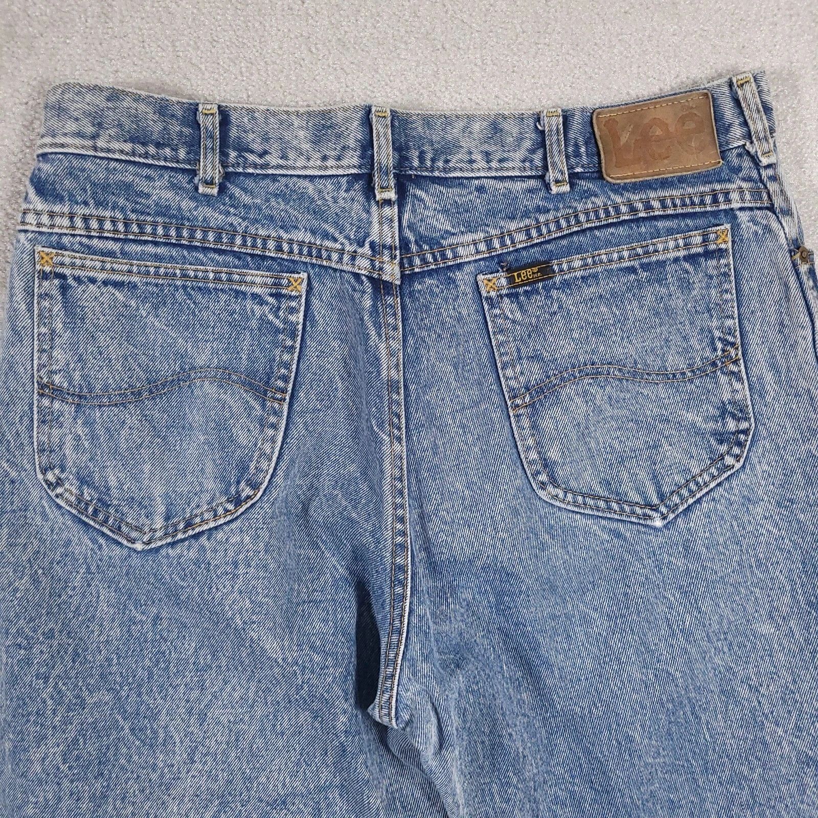 Lee Vtg 80s Lee Jeans Mens 36x30 Acid Wash Union Made In USA Size US 35 - 7 Thumbnail