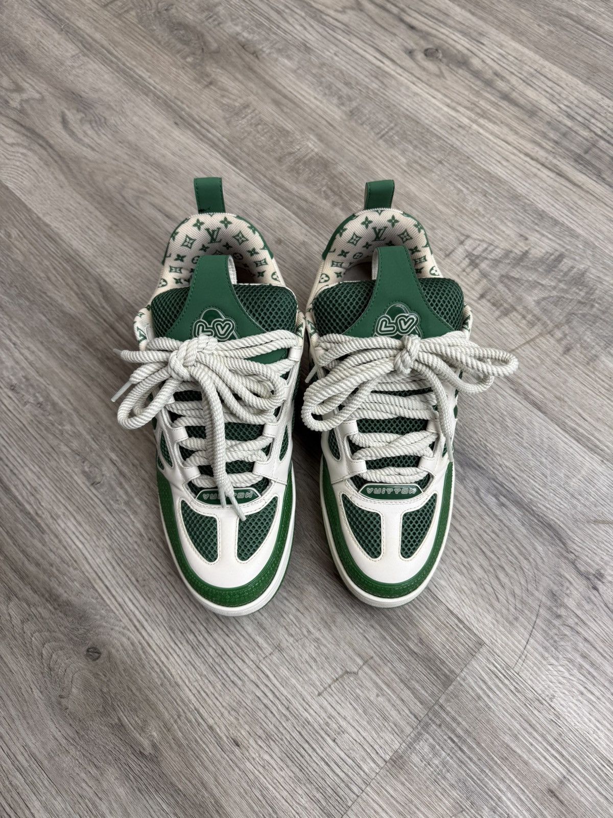 Louis Vuitton Louis Vuitton - LV Skate Sneakers (Green/White) Size US 10.5 / EU 43-44 - 4 Thumbnail