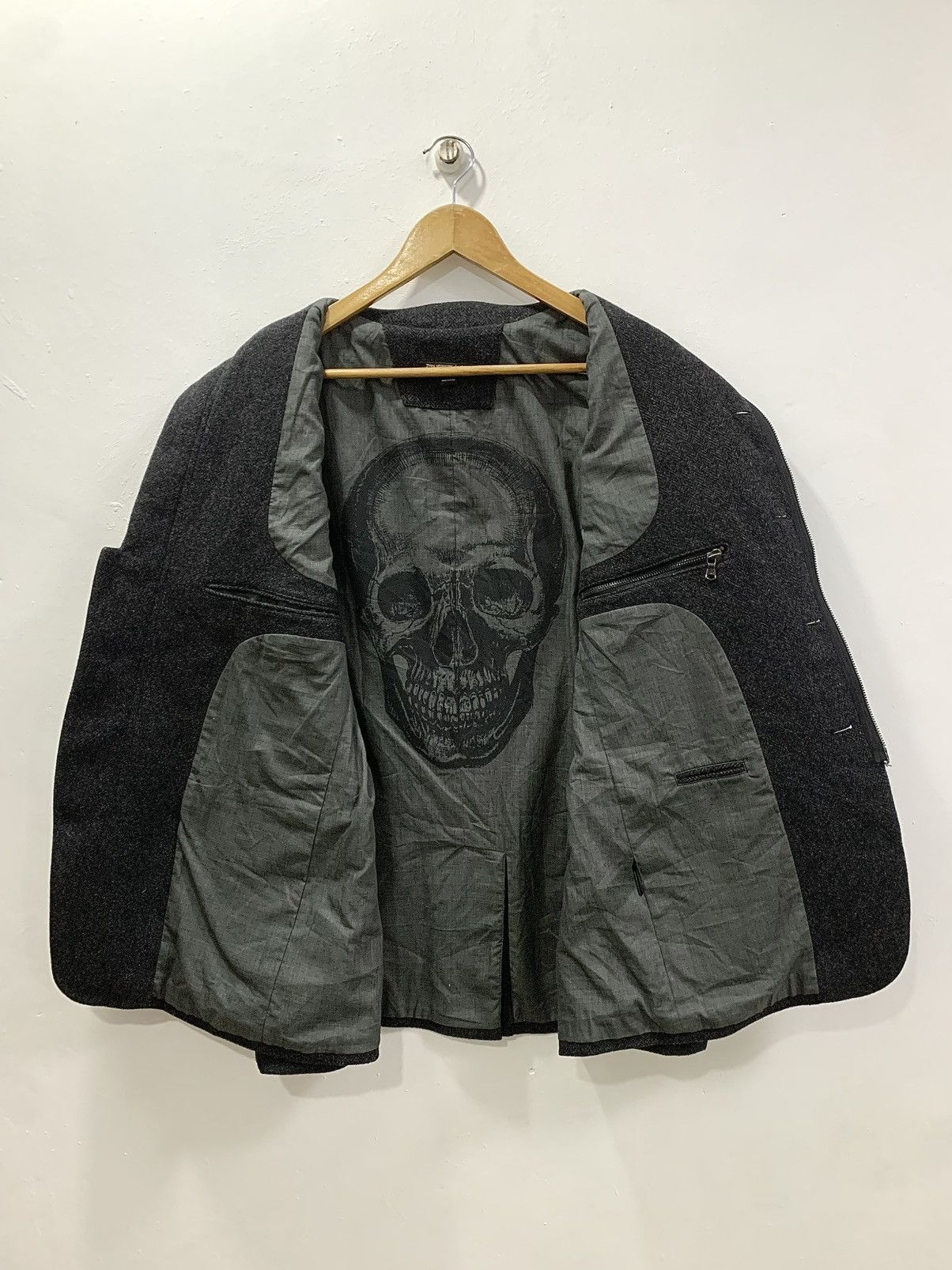 John Varvatos JOHN VARVATOS “SKULL” HERRINGBONE COAT JACKET Size US L / EU 52-54 / 3 - 2 Thumbnail