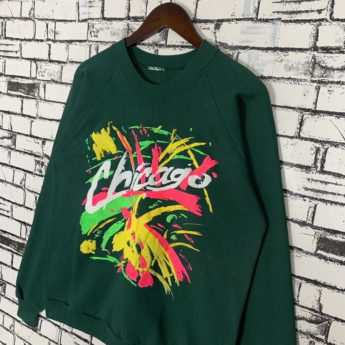 Vintage Vintage Chicago Big Print Sweatshirt Chicago Crewneck Size US M / EU 48-50 / 2 - 4 Thumbnail