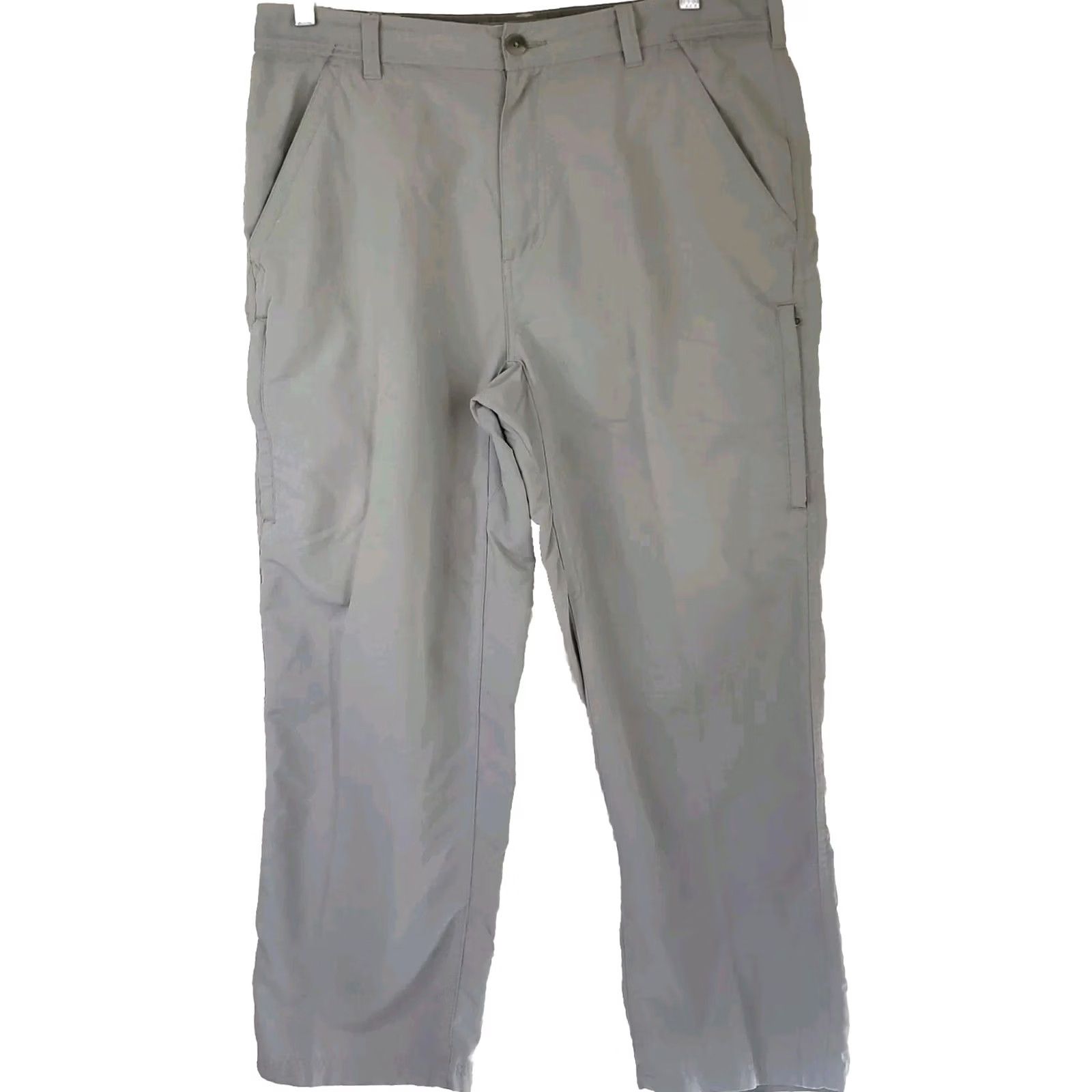 Vintage REI Mens Pants Chino Nylon Lightweight 34x28 Gray Zip Pockets UPF 50+ Easy Care Size US 34 / EU 50 - 2 Thumbnail