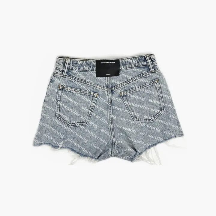 Alexander Wang Alexander Wang Logo Print Denim Shorts for Women - Size 25" / US 0 / IT 36 - 3 Thumbnail